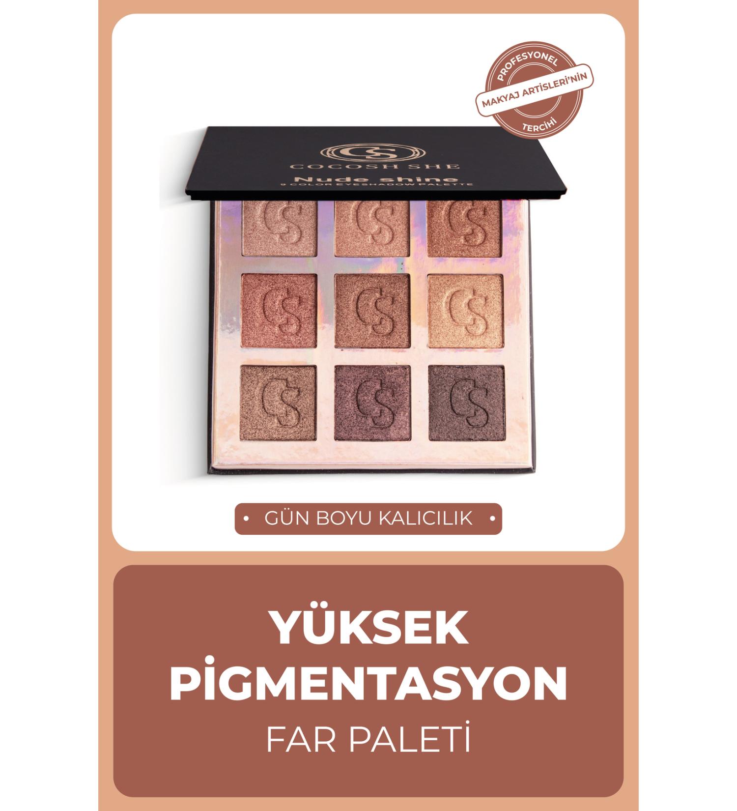 Cocosh She Nude Shine 9 Color Eyeshadow Palette High Pigmentation Non-Clumping Easy Blending - Buy Online on GoSupps.com