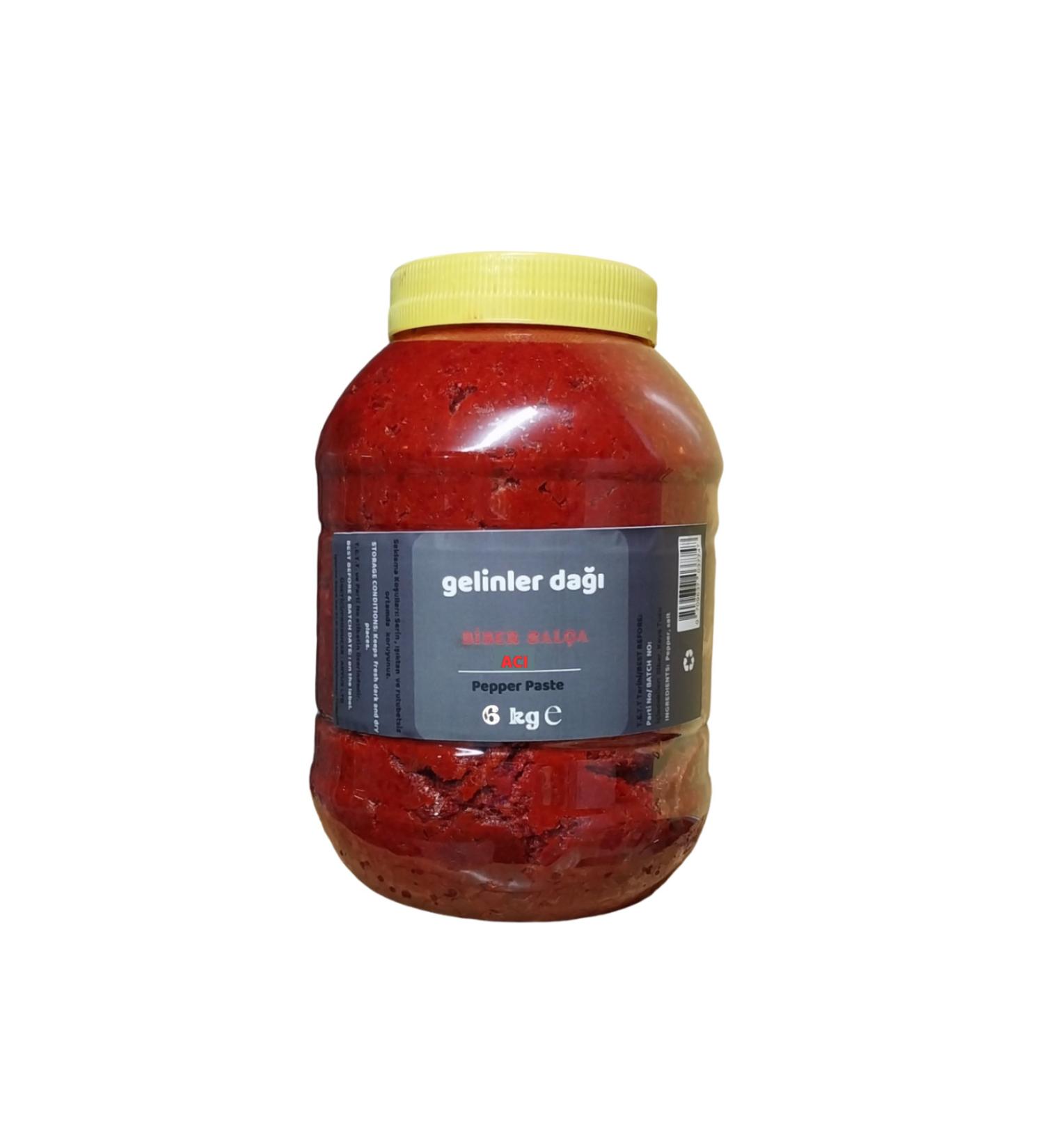 Gelinler Mountain Hatay Local Pepper Paste (Hot) Sun Drying 6000 cc (New Season 2024) Advantageous Buy 6 kg Pay 5 kg