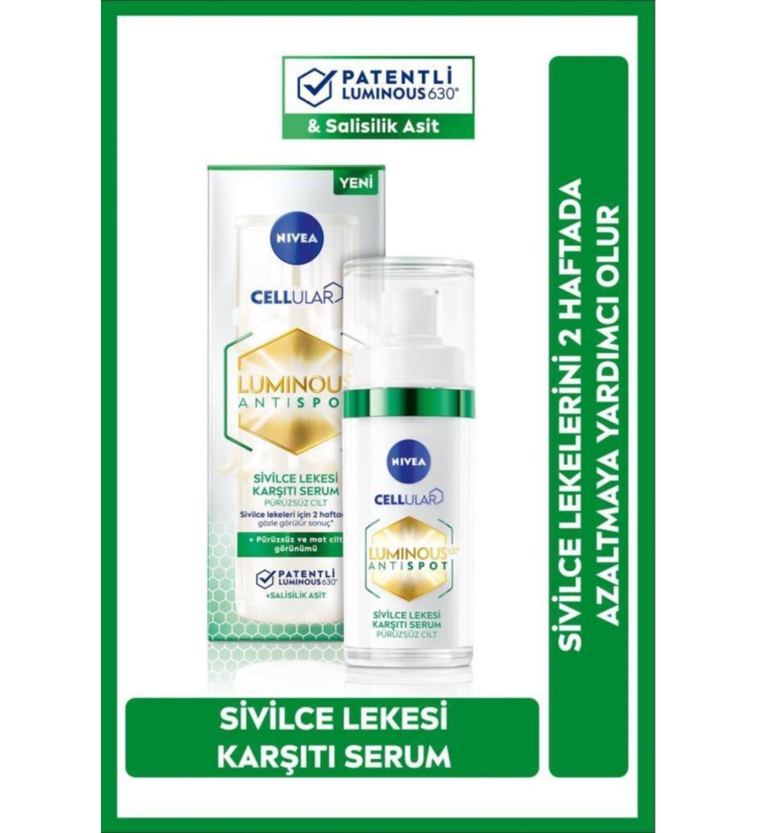 NIVEA Luminous630 Anti-Acne Spot Serum 30ml Salicylic Acid Hyaluronic Acid Oily Skin - Buy Online on GoSupps.com