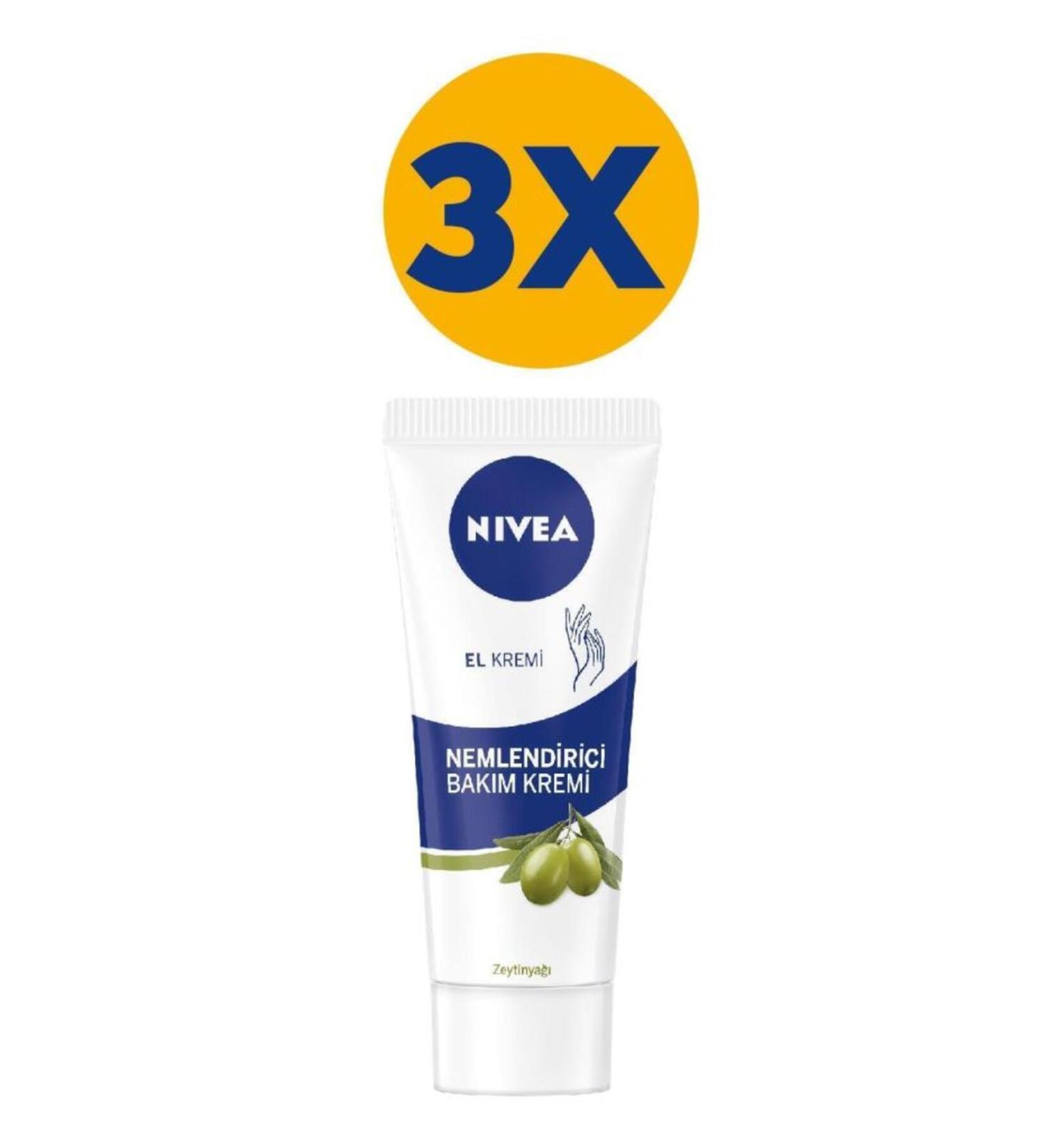 NIVEA Moisturizing Care Hand Cream 75ml - Olive Oil X3