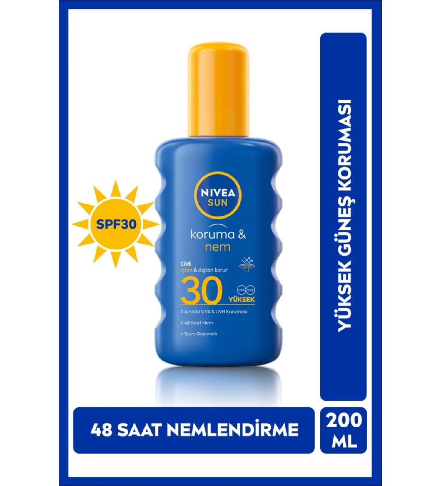 NIVEA Sun Protection & Moisture Moisturizing Sun Spray Gkf 30 200 ml - Buy Online on GoSupps.com