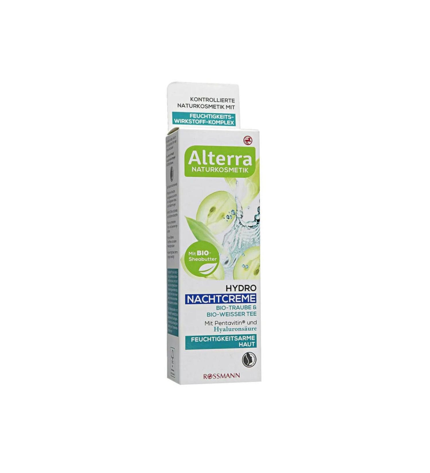 Alterra Hydro Nachtcreme Water Based Grape and White Tea Night Cream 50 ml - Buy Online on GoSupps.com