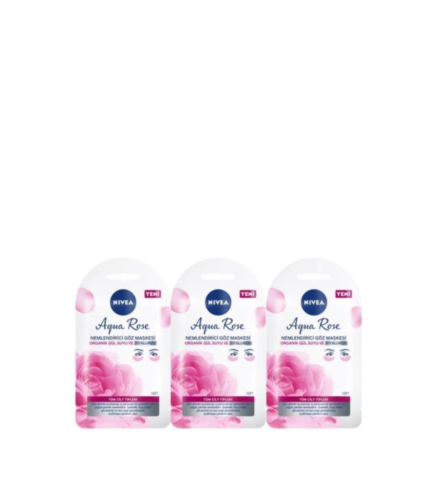 NIVEA Aqua Rose Moisturizing Eye Mask X3