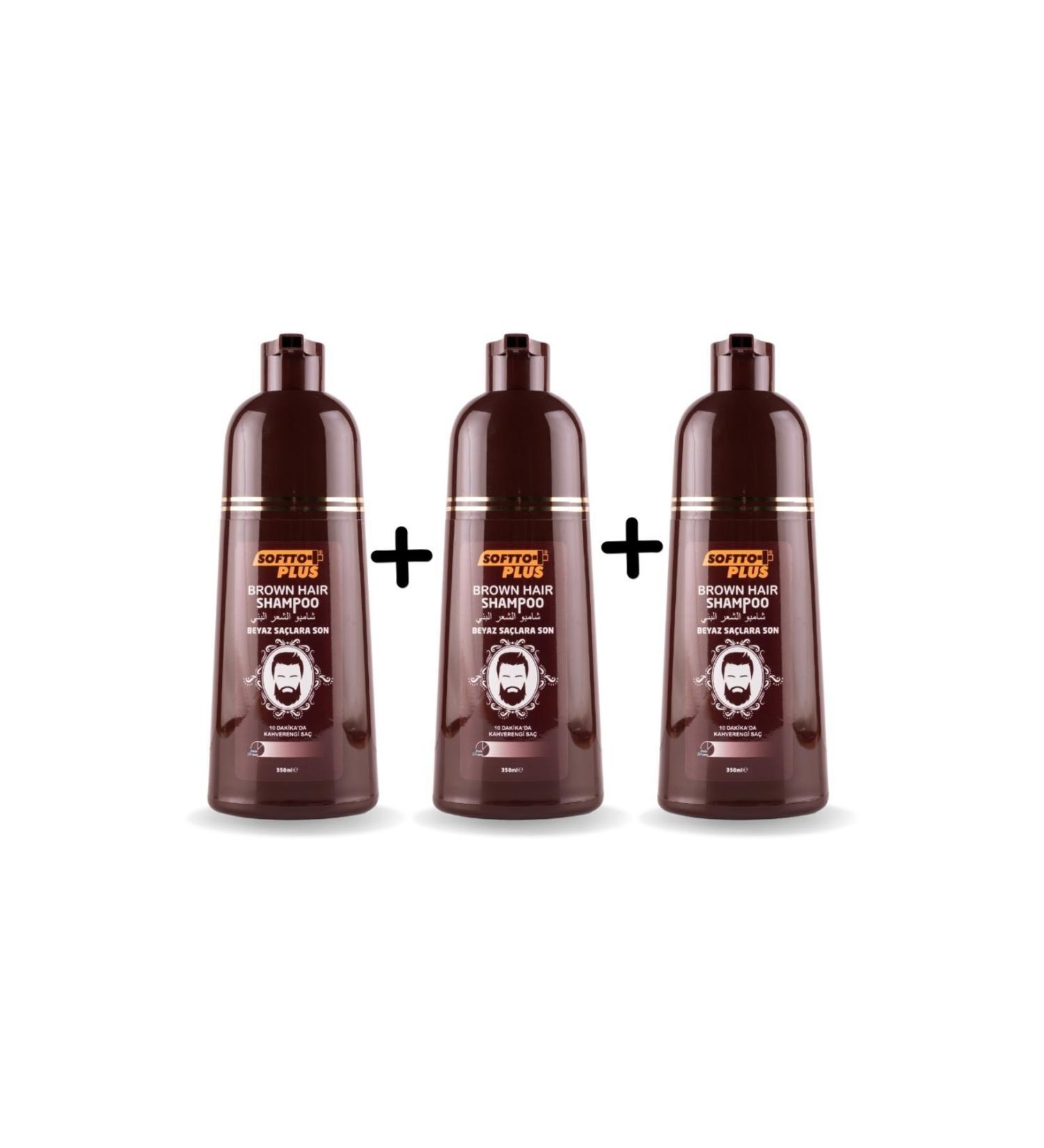 Softto Plus Brown Hair Shampoo 3X350 Ml - Buy Online on GoSupps.com