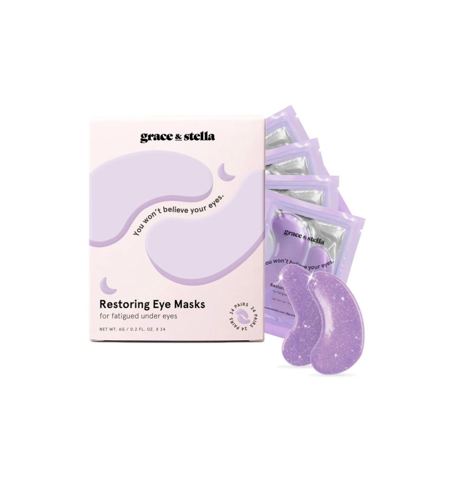 grace & stella Eye Mask (Purple 1 Pair) Retinol Repair for Puffy Eyes and Dark Circles - Buy Online on GoSupps.com