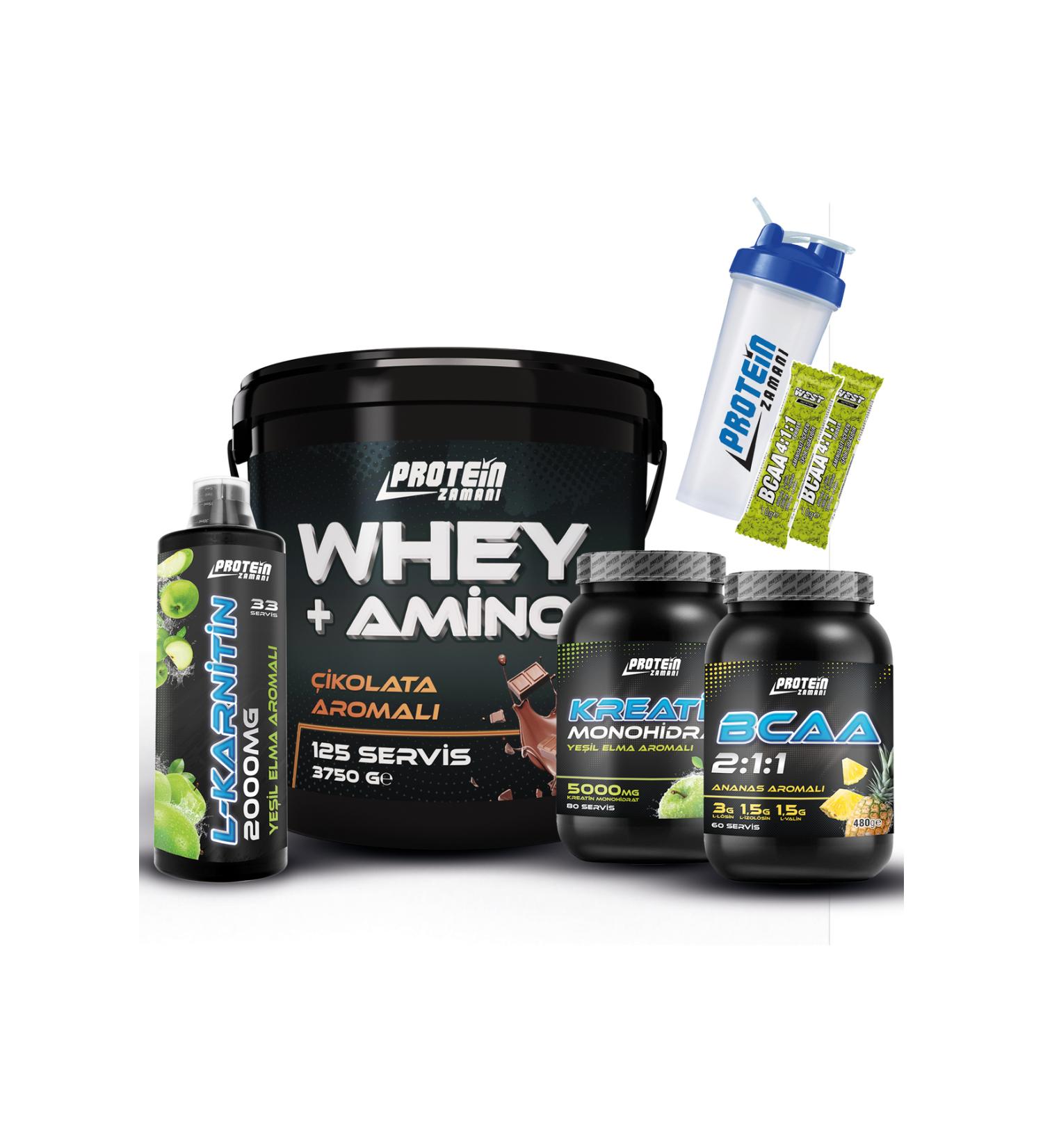 Protein Time Whey Protein Powder Bcaa Creatine L-Carnitine Combination 3750 Gr