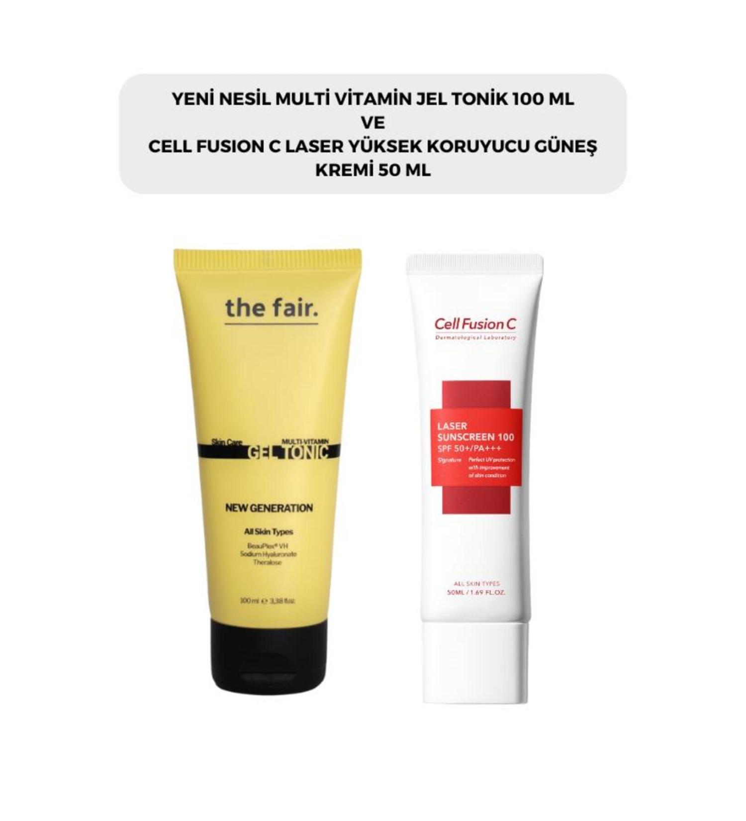 The Fair the fair. Multi Vitamin Gel Toner 100 ml and Cell Fusion C Laser Sun Cream 50 ml