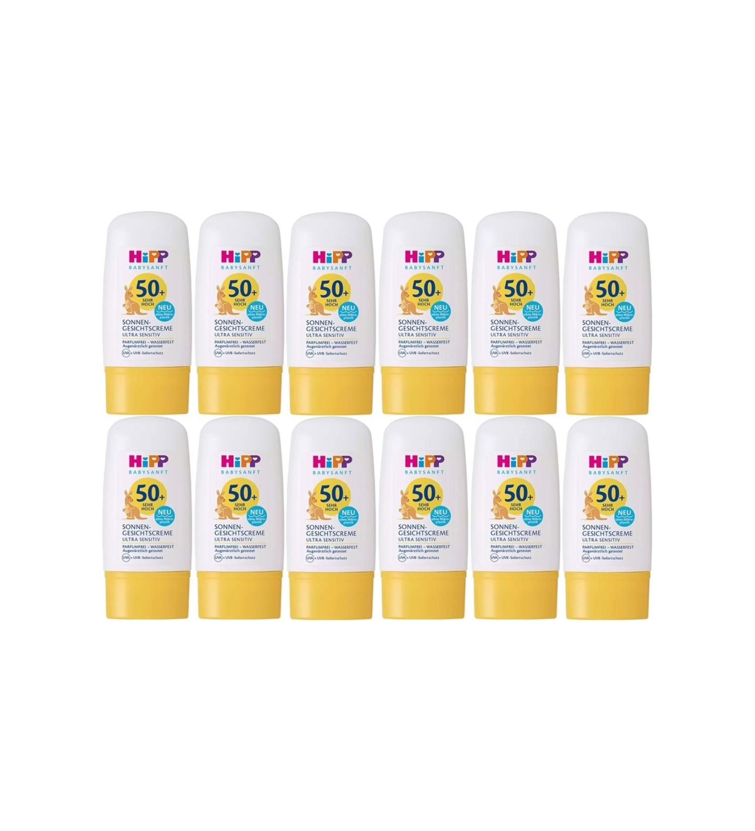 Hipp Babysanft Sun Cream - Face Sunscreen 50+ Factor Ultra Sensitive 30ML (Set of 12)