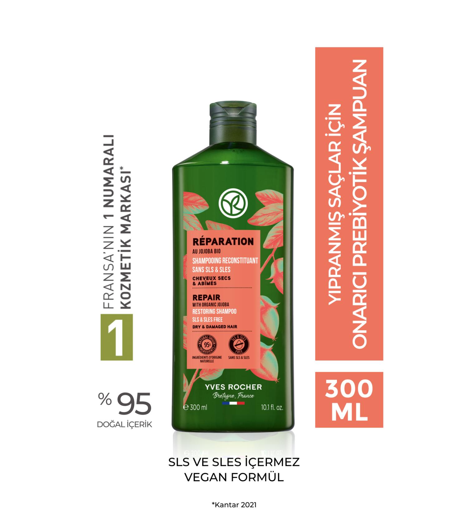 Yves Rocher Repairing Shampoo for Damaged Hair with a Pleasant Scent that Gives Shining Softness to Hair eleg.2748 - Buy Online on GoSupps.com