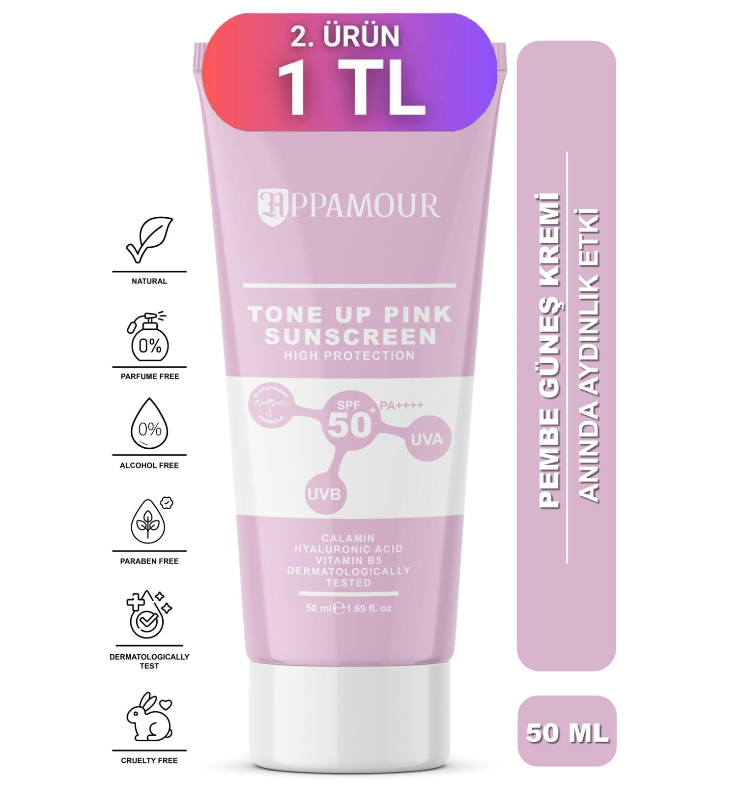 appamour Anti-Blemish Tone Equalizing SPF 50 Pink Tinted Sunscreen with Glutathione Hyaluronic Acid Effect 50 ml - Buy Online on GoSupps.com