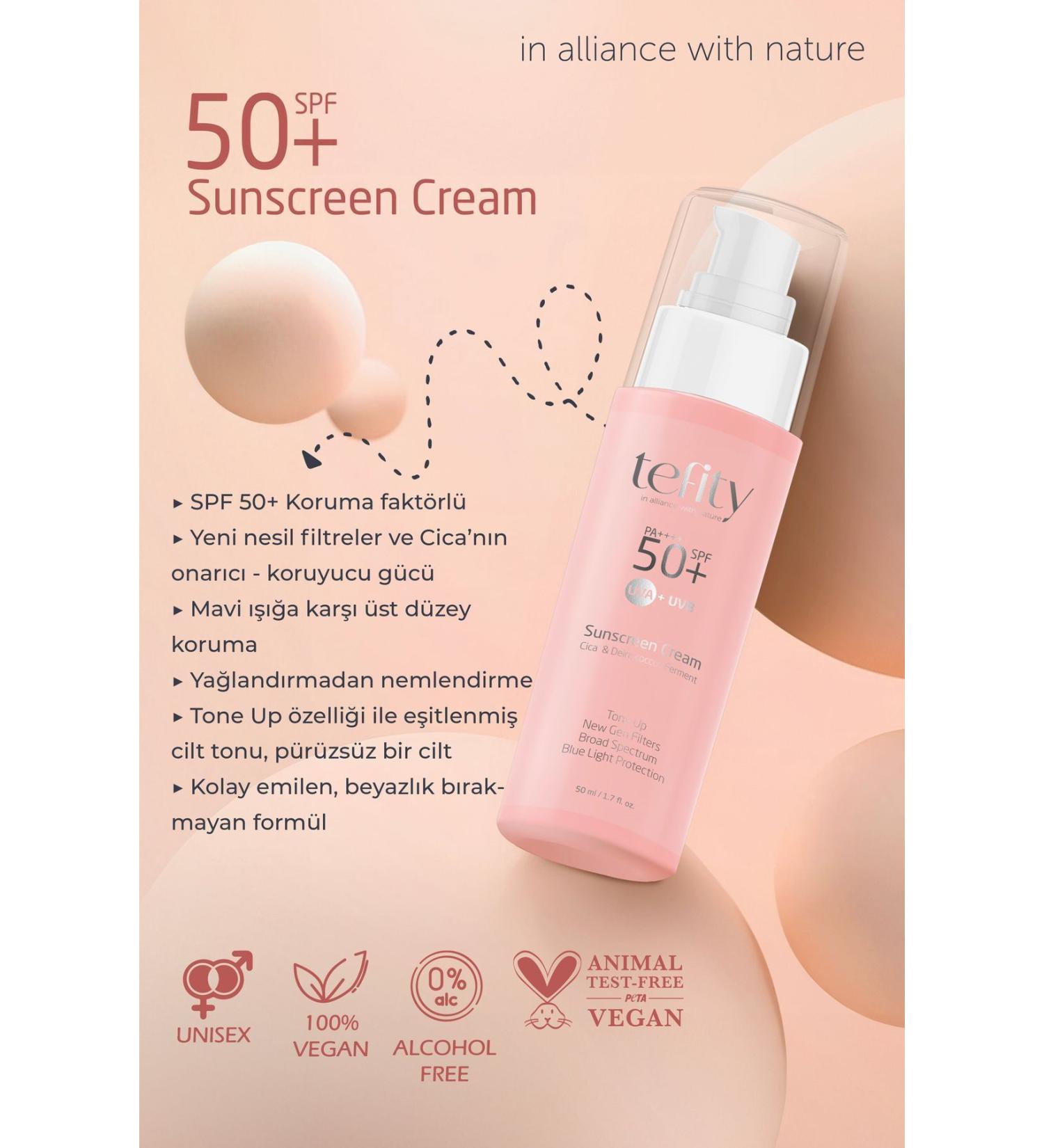 tefity Tone Equalizing Tinted Moisturizing Antiaging Broad Spectrum Sunscreen Cream Spf 50 50 ml - Buy Online on GoSupps.com