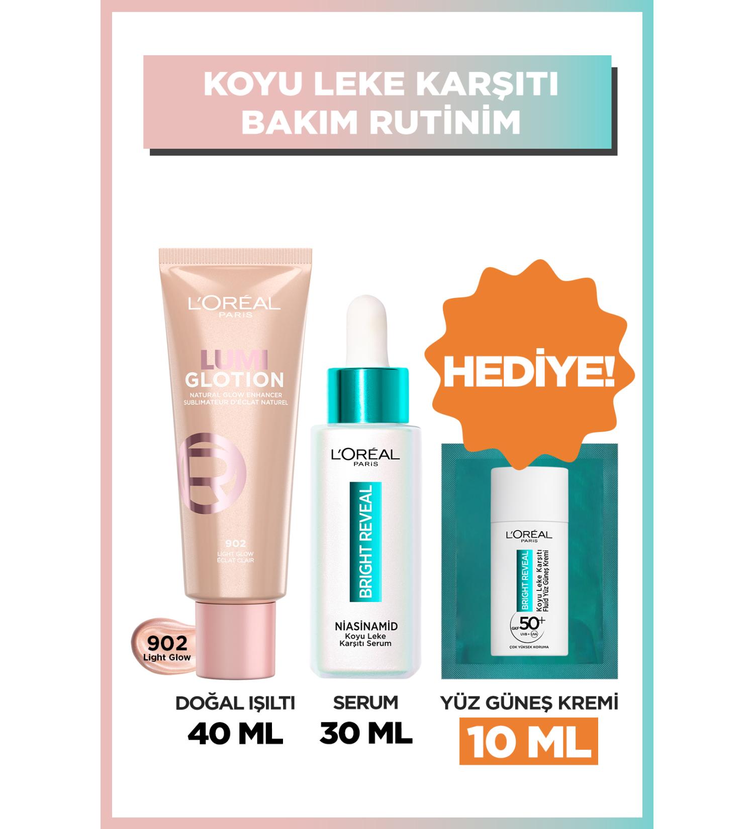 L'Oreal Paris Glotion All-In-One Natural Glow 902 & Bright Reveal Niacinamide Serum 7.5% - Buy Online on GoSupps.com