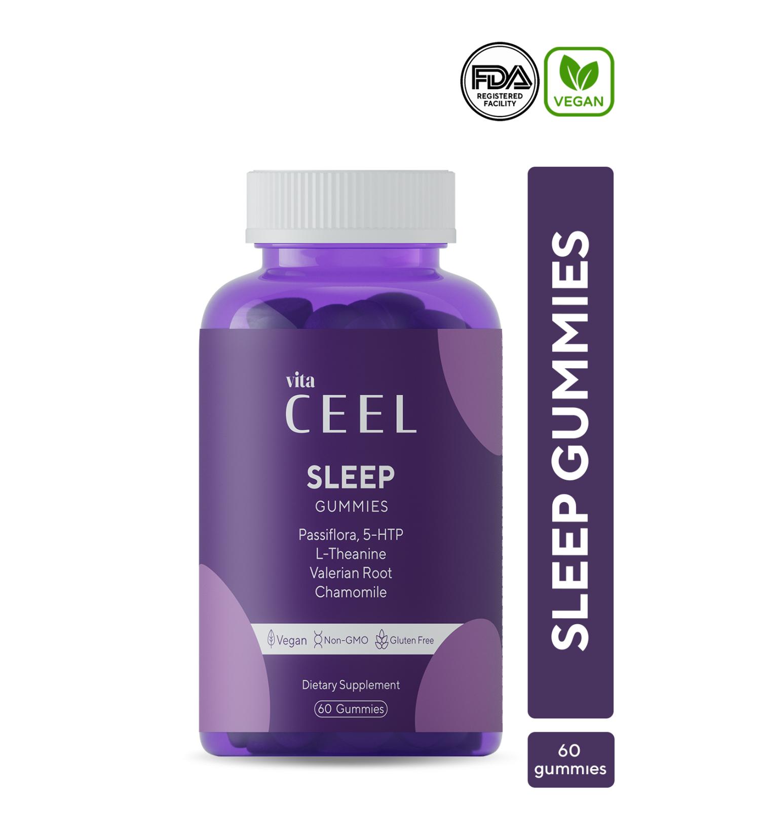 Vita Ceel Sleep Cycle Helper Vegan Sleep Gummy Vitamin Passiflora Vitamin B6 5- http L-theanie - Buy Online on GoSupps.com