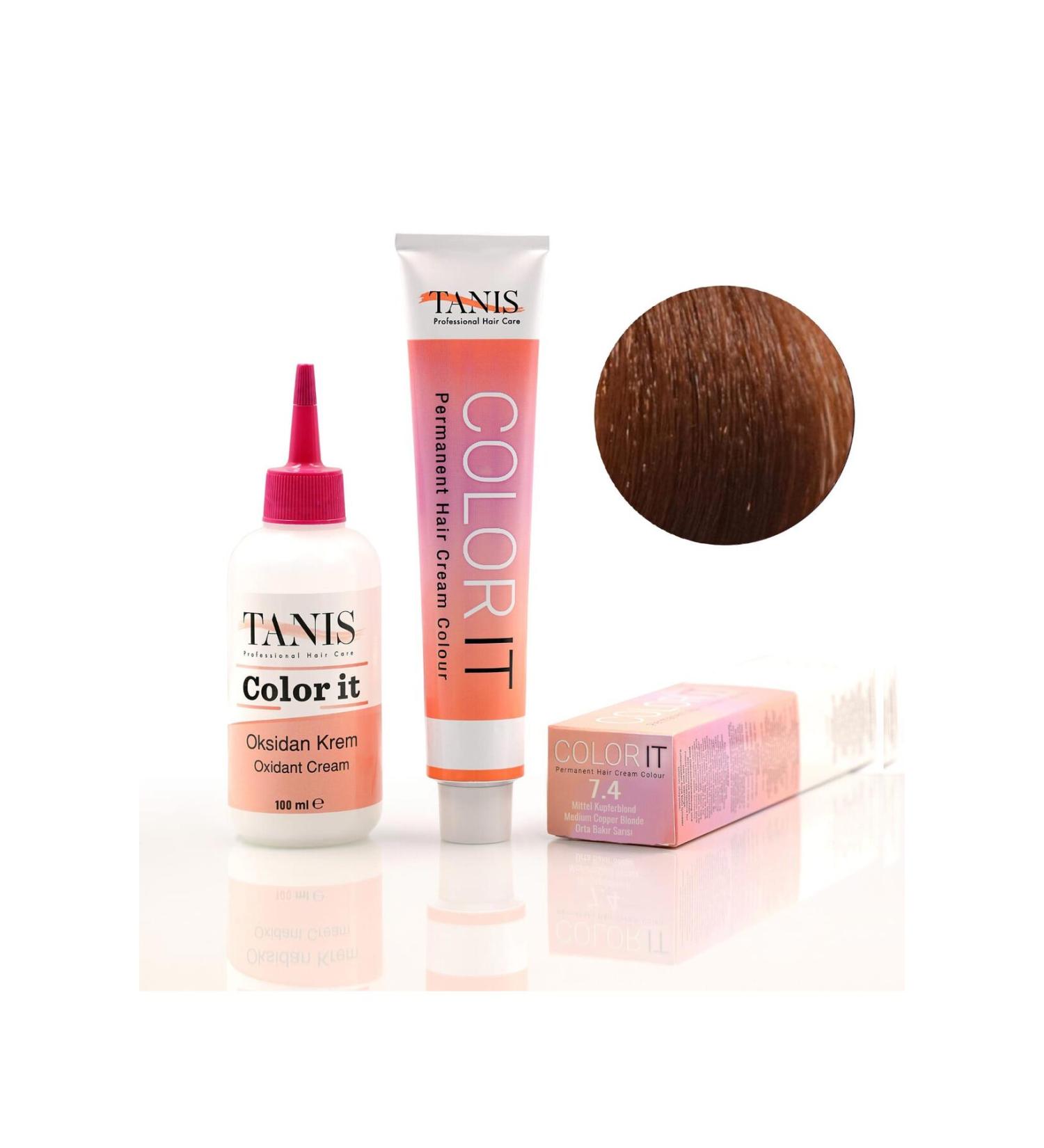 TANIS PROFESSIONAL TANIS COLOR-IT (100 ML) Permanent Hair Dye 7.4 (Medium Copper Blonde)
