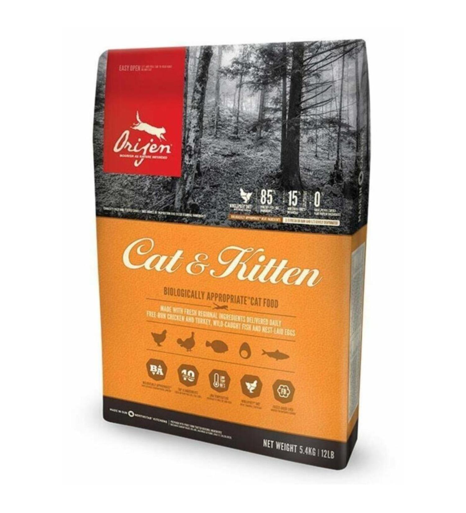 Orijen Kitten Grain-Free Chicken Kitten and Adult Cat Food 1.8 Kg - 064992280185