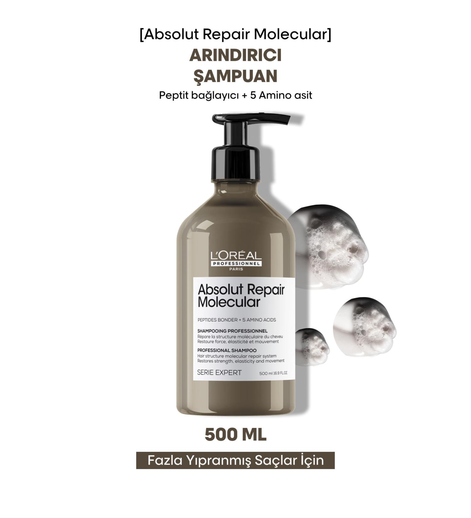 L'oreal Professionnel Serie Expert Absolut Repair Molecular Purifying Shampoo for All Damaged Hair - Buy Online on GoSupps.com