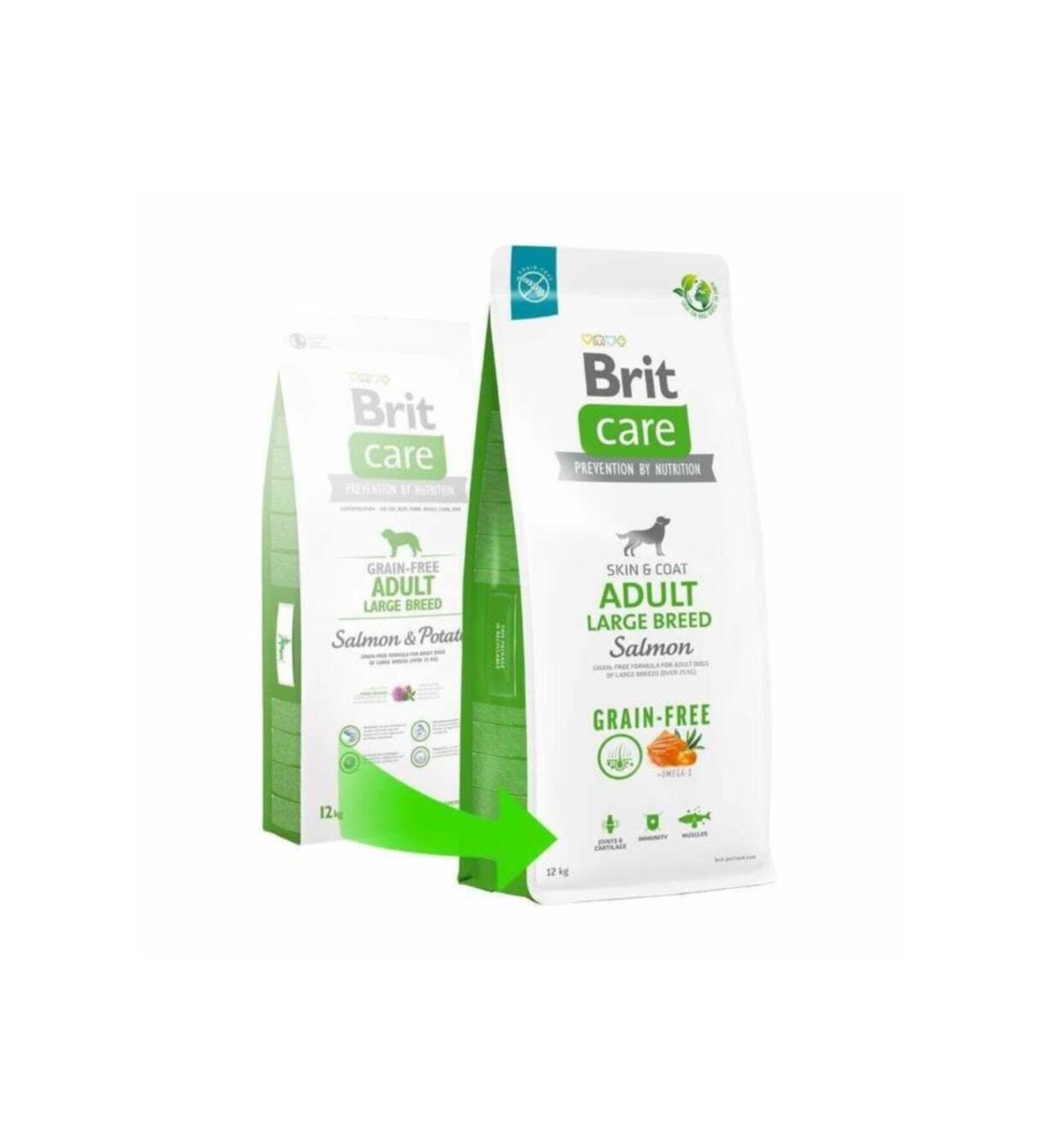 Brit Care Skin Coat Large Breed Hypoallergenic Grain-Free Salmon Large Breed Adult Dog Food 12 Kg