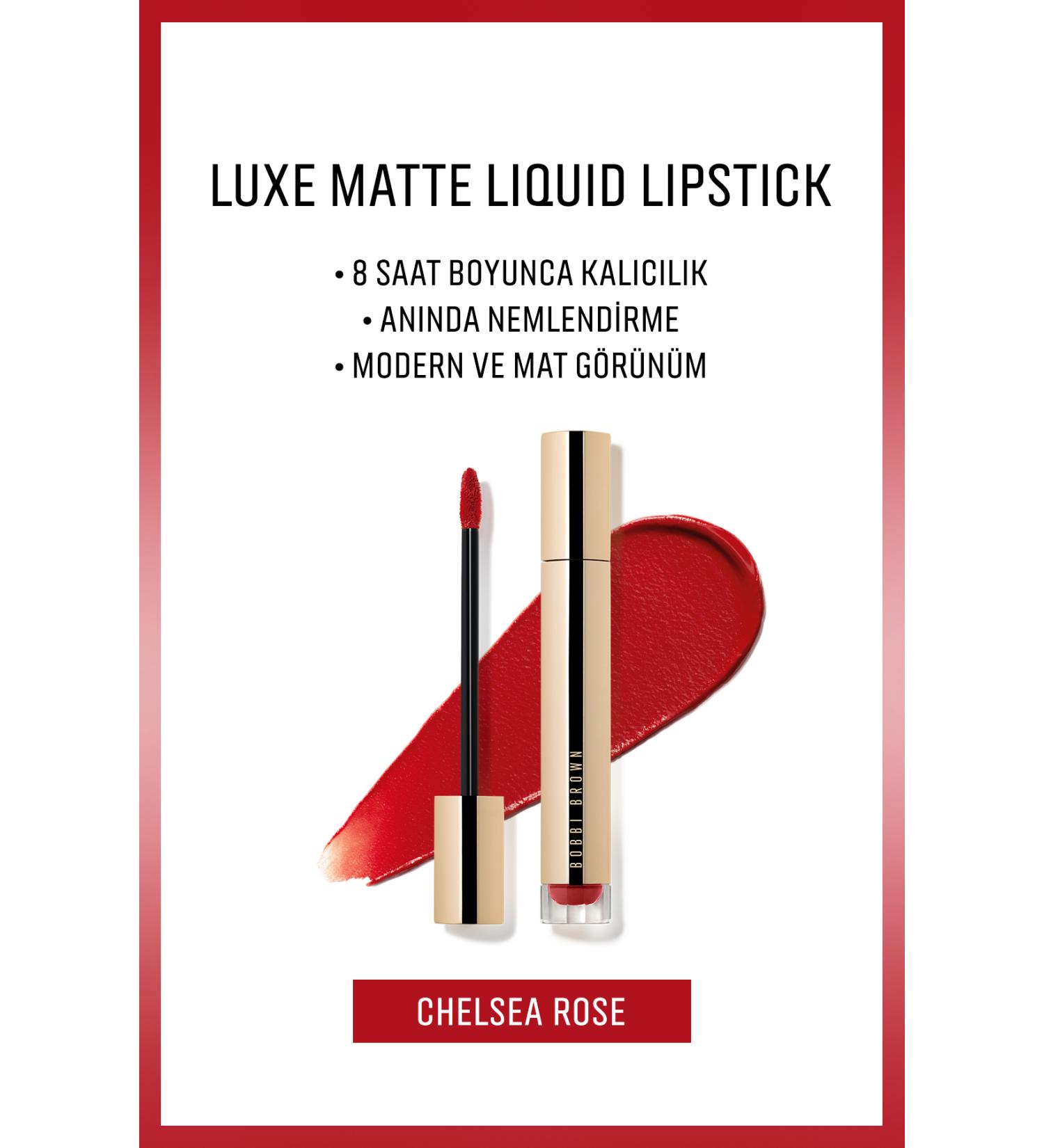 Bobbi Brown Luxe Matte Liquid Lipstick - 8 Hours Lasting Liquid Matte Lipstick - Chelsea Rose - 6ml - Buy Online on GoSupps.com