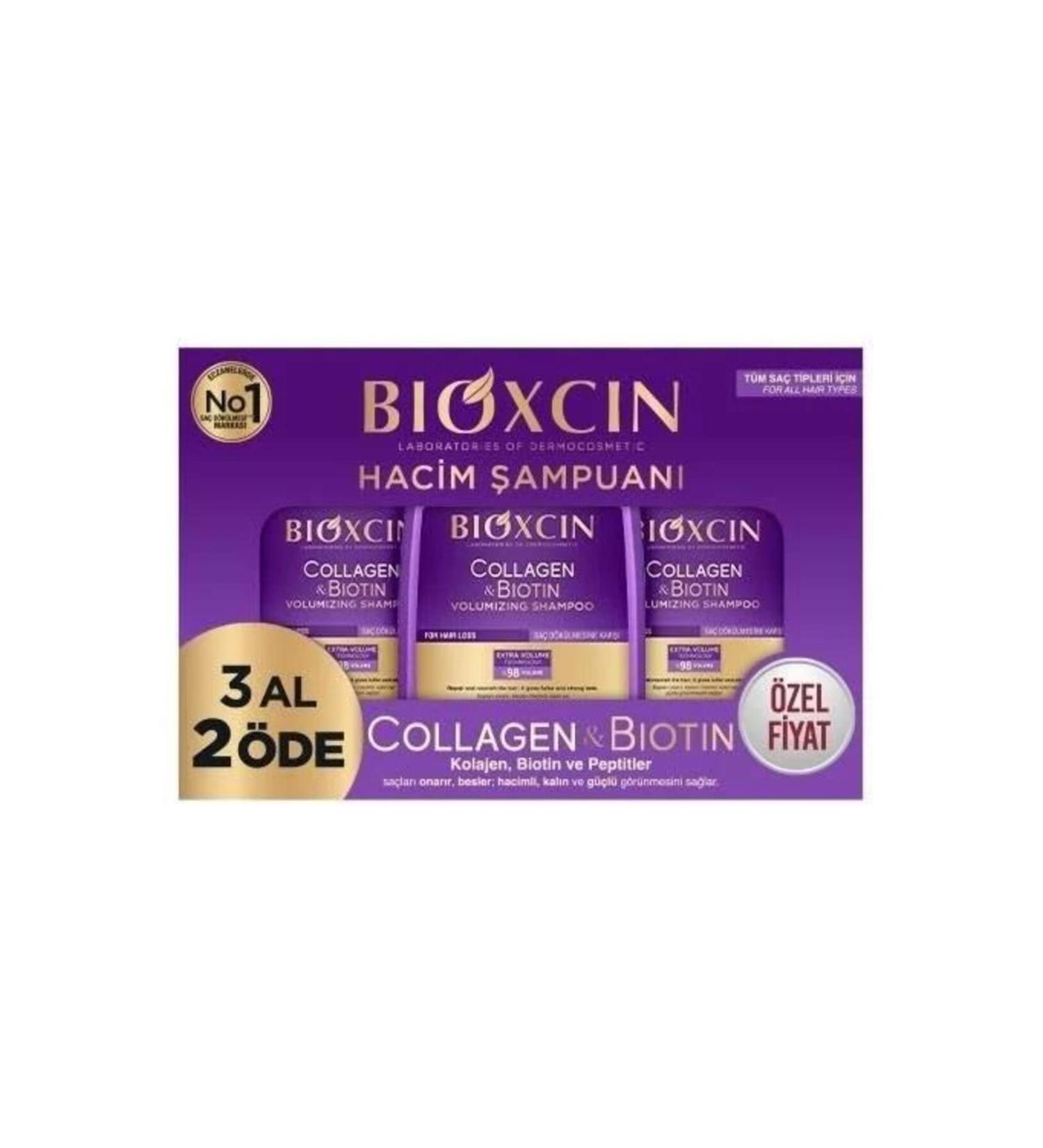 Bioxcin Collagen & Biotin Volume Shampoo Buy 3 Get 2 3 x 300 ml