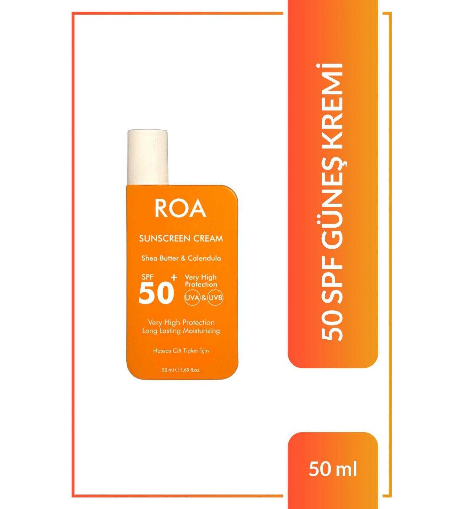 Roa Herbal 50 Spf Sunscreen Cream 50 ml For Sensitive Skin Types