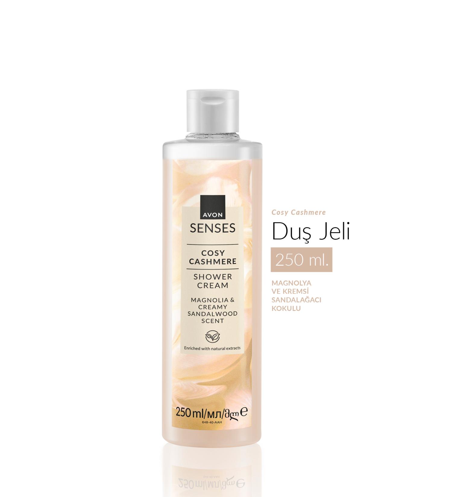 Avon Cosy Cashmere Magnolia Sandalwood Scented Scented Shower Gel 250 Ml.