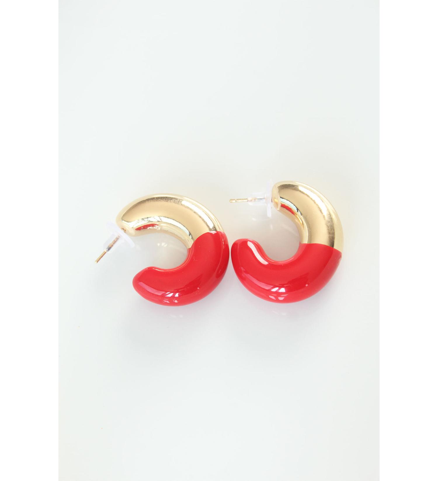 CCB Red Gold Double Color Earring