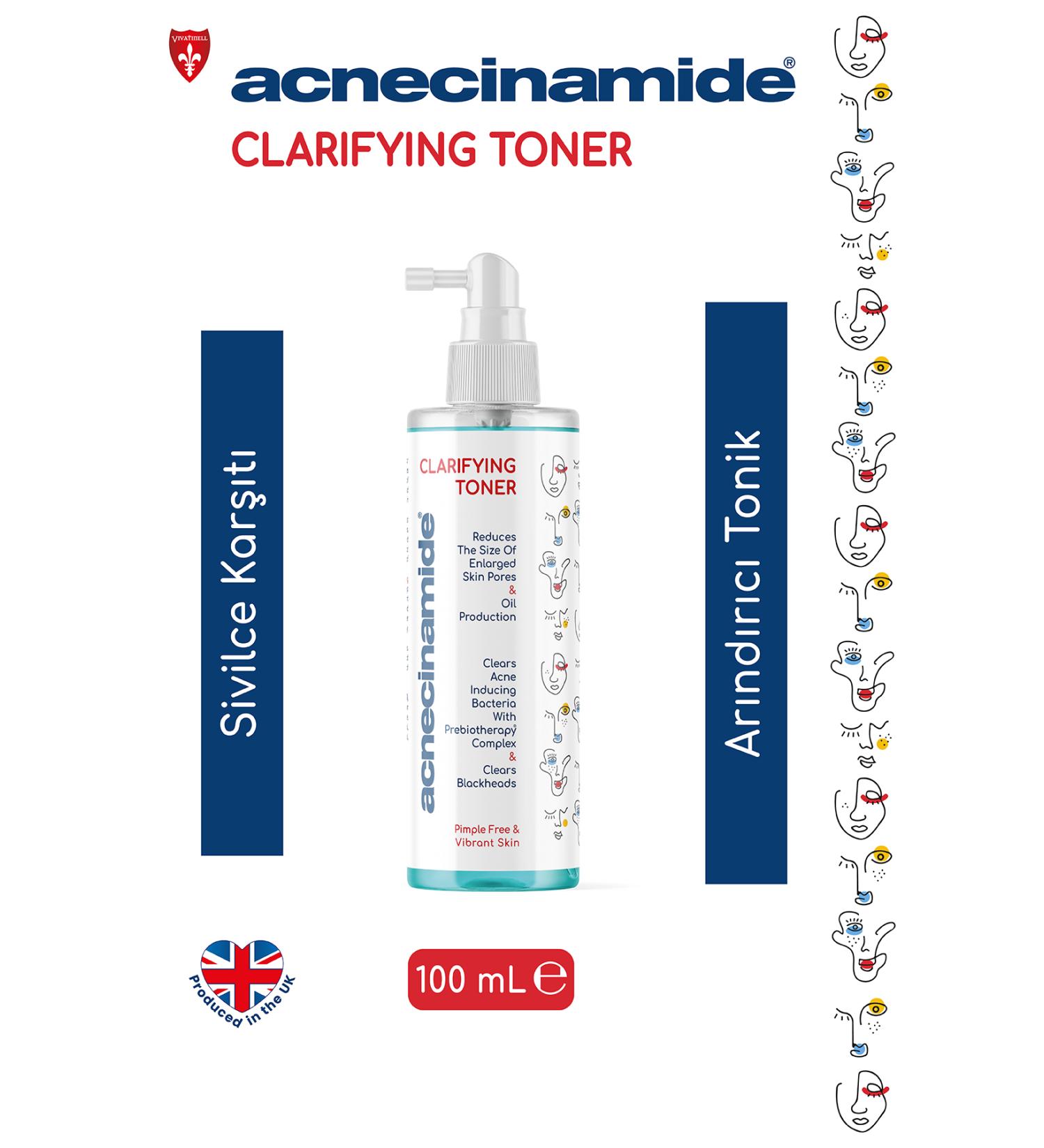 Acnecinamide Clarifying Toner - Anti-acne purifying toner that reduces oil production and blackhead formation - Buy Online on GoSupps.com