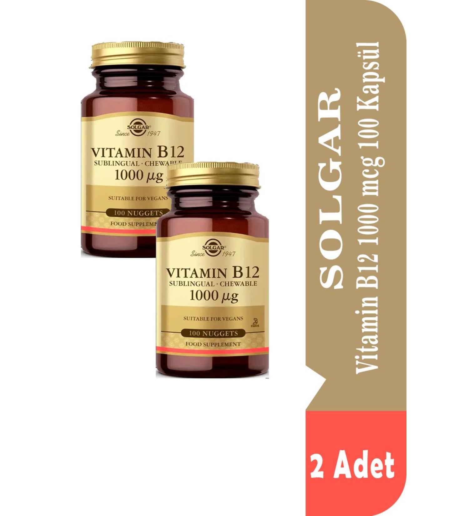 Solgar Vitamin B12 1000 mcg 100 Capsules 2 Pieces