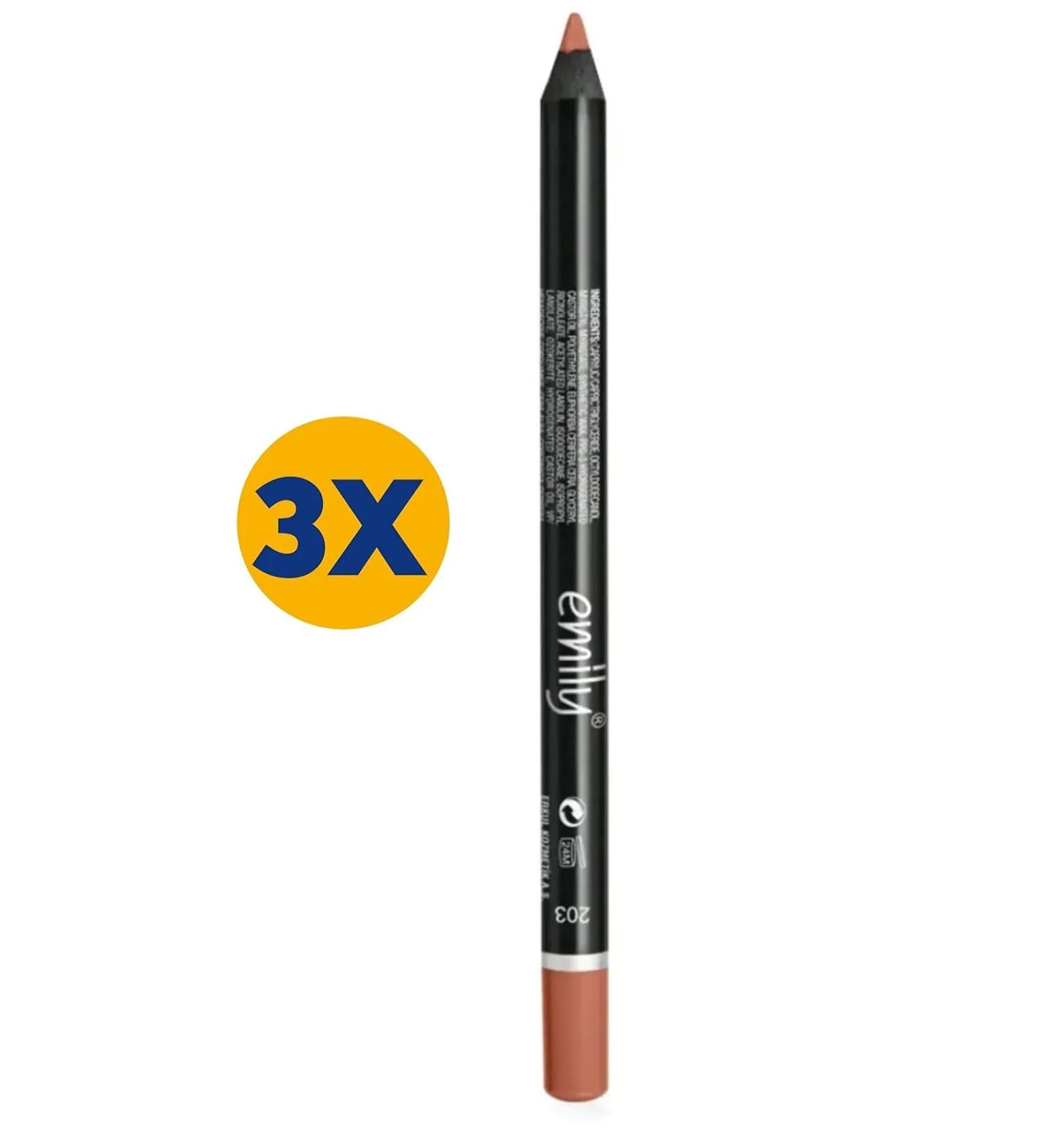 EMILY Lip Pencil No: 203 3 Pieces