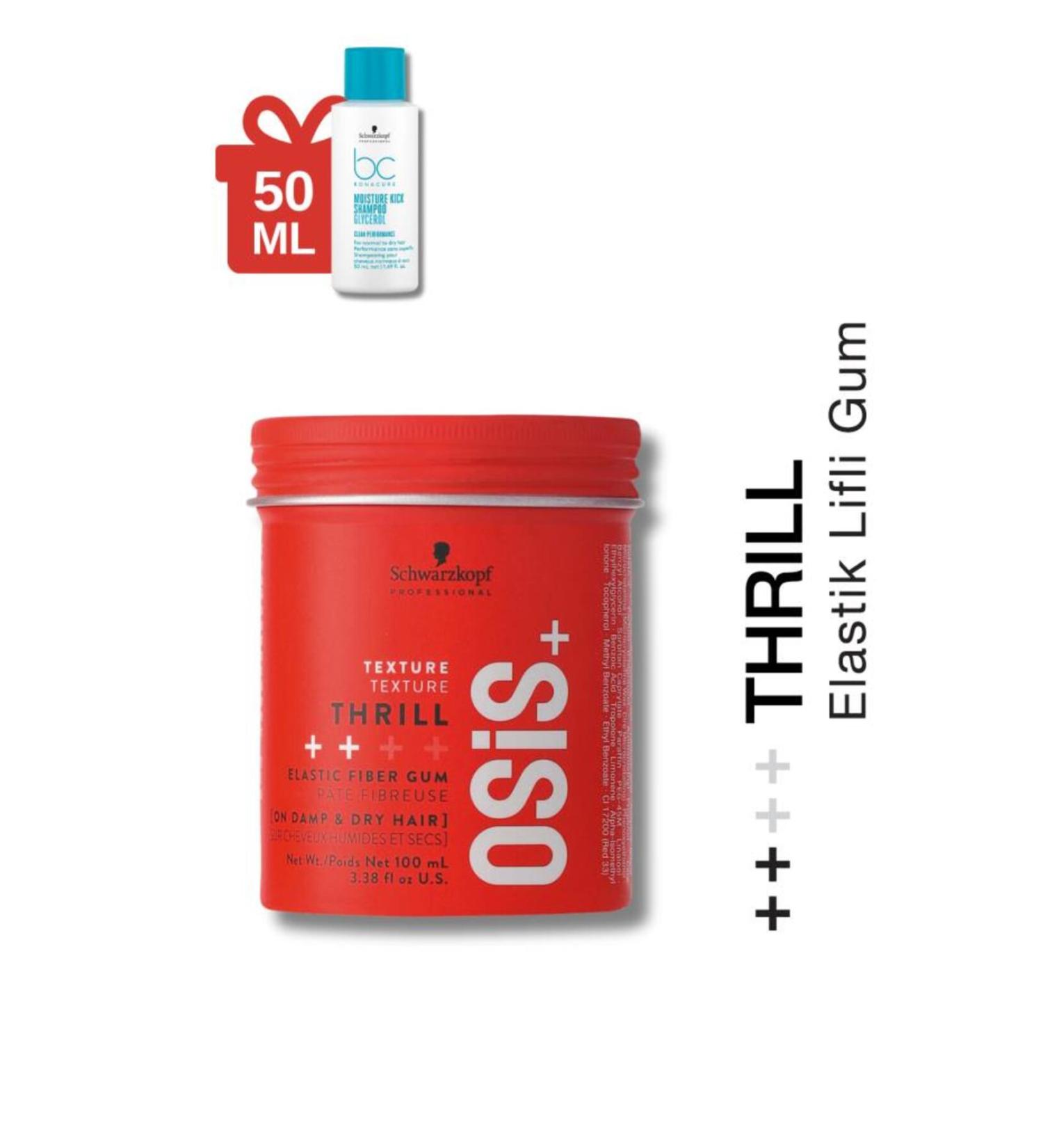 Osis Thrill Elastic Fibrous Gum Styling Medium Hold 100ml + BC Moisture Reload Shampoo 50ml - Buy Online on GoSupps.com