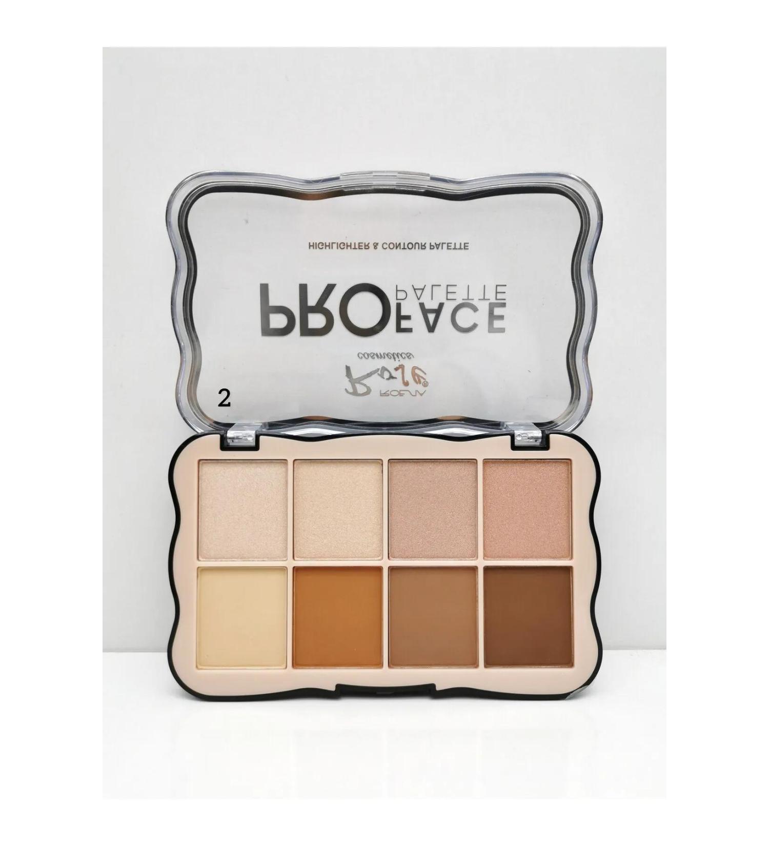 Rose Pro Face (NO:02) 8-Piece Highlighter & Contour Palette