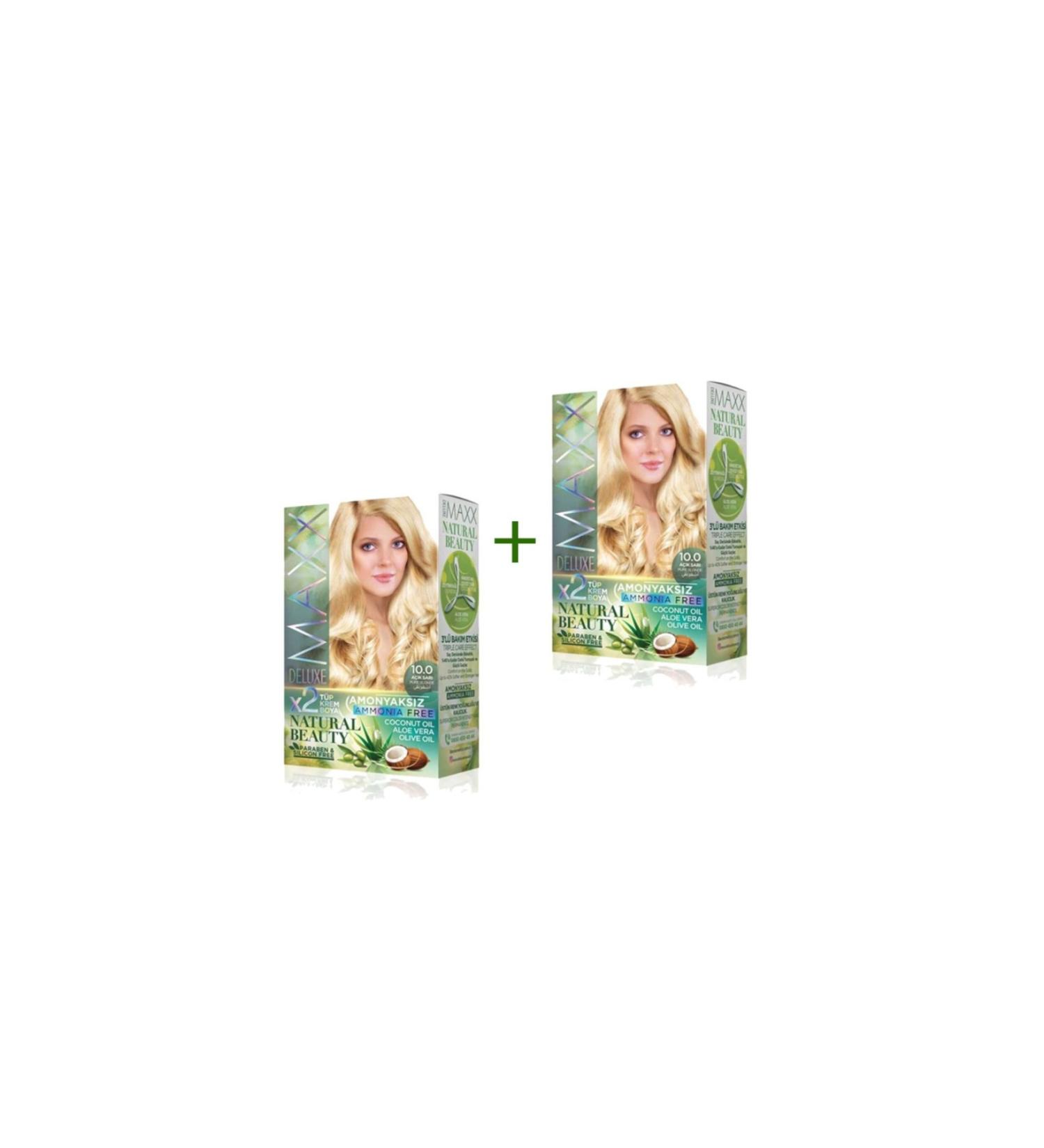 nina zone 2 Pack Natural Beauty Ammonia Free Hair Dye 10.0 Light Blonde