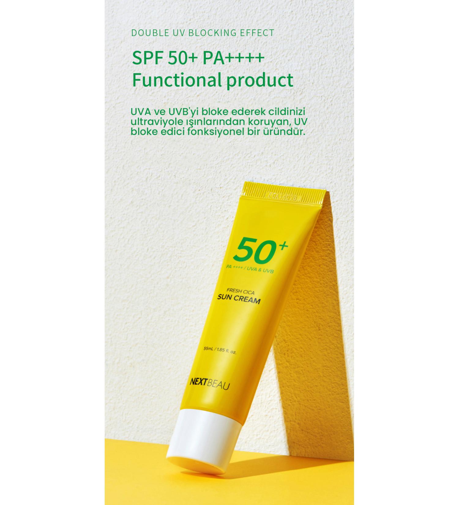 NEXTBEAU Korean Cosmetics Anti-Acne Brightening Cica Sunscreen Spf 50 Pa - Buy Online on GoSupps.com