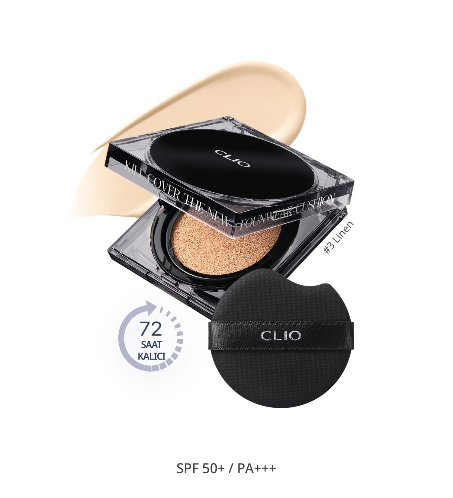 CLIO Permanent Concealer Cushion Kill Cover The New Foundation Cushion Refill (3 LINEN) Spf50 Pa - Buy Online on GoSupps.com
