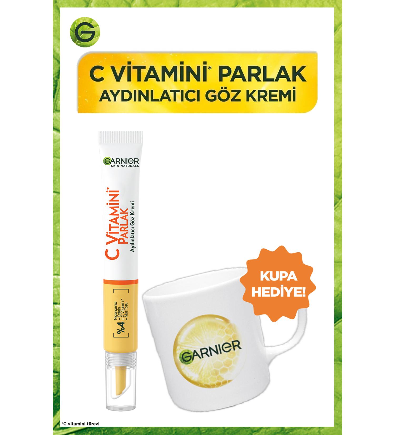 Garnier Vitamin C Brightening Eye Cream 15ml + Garnier Mug - Buy Online on GoSupps.com