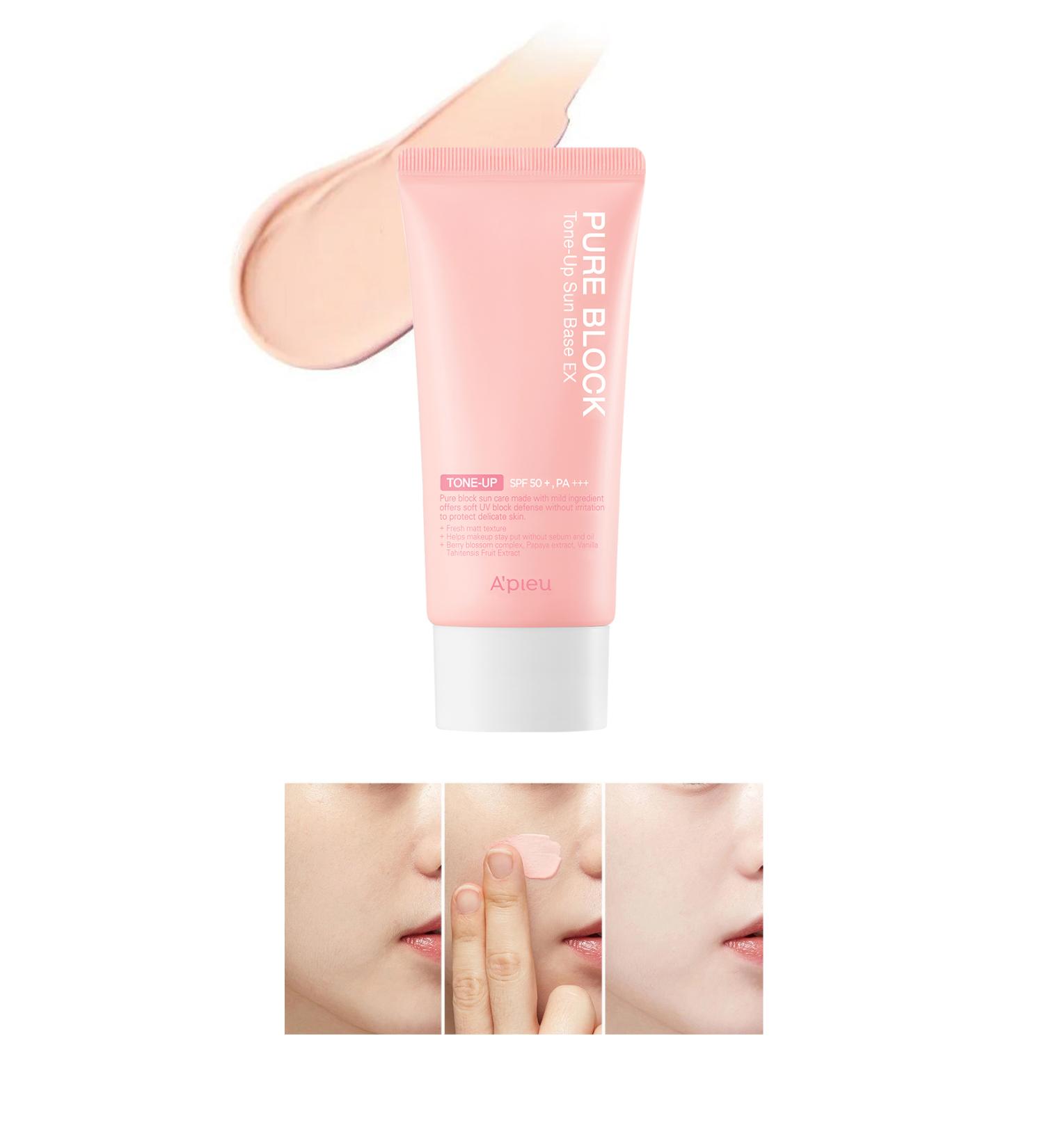 Missha Luminous Look Sunscreen A'PIEU Pure Block Tone-Up Sun Base EX SPF50+/PA+++ 50ml - Buy Online on GoSupps.com