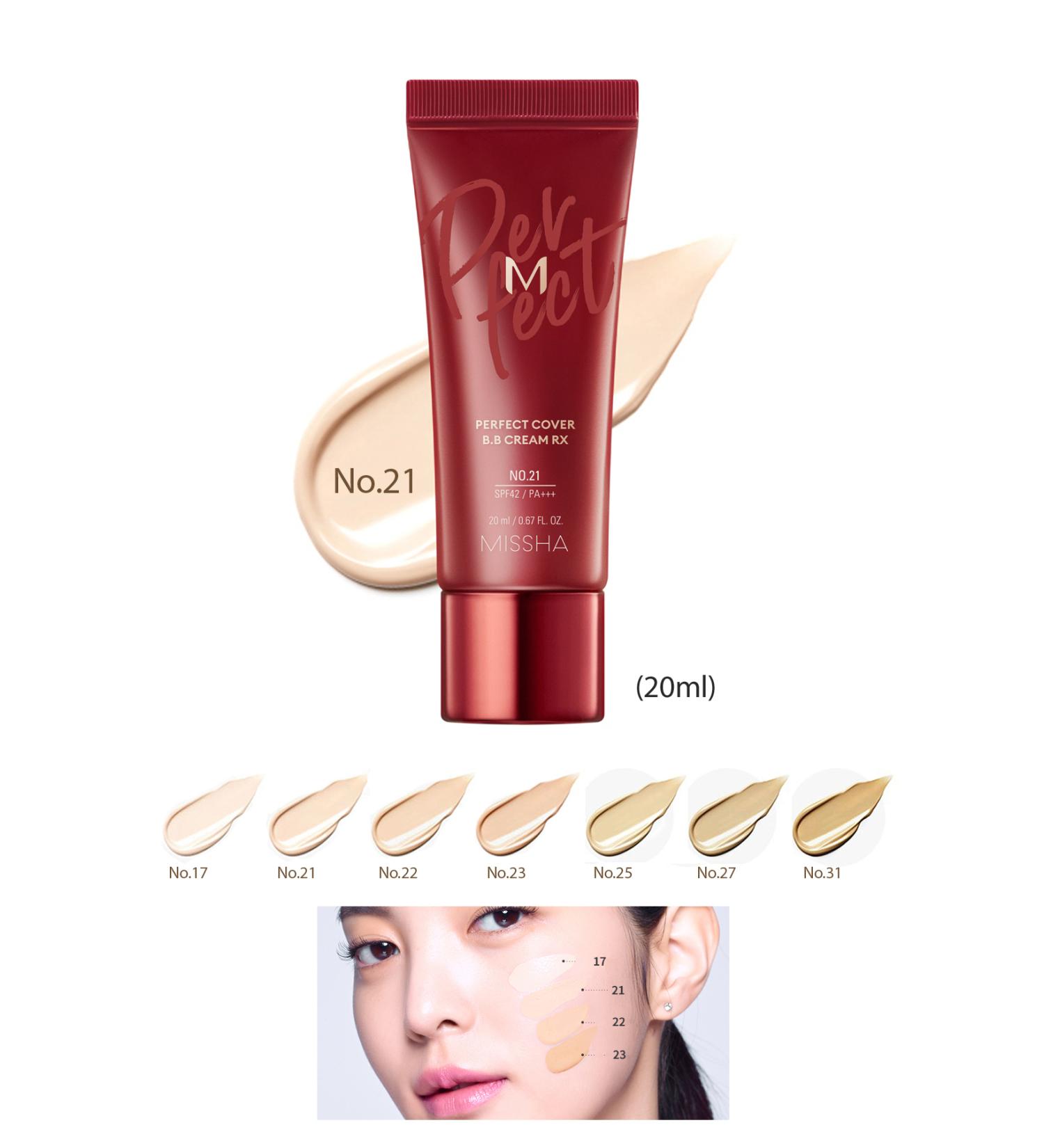 Missha High Coverage and Skin Care Effective New Generation BB Cream M Perfect Cover BB Cream RX SPF42+++ (No.21) - Buy Online on GoSupps.com