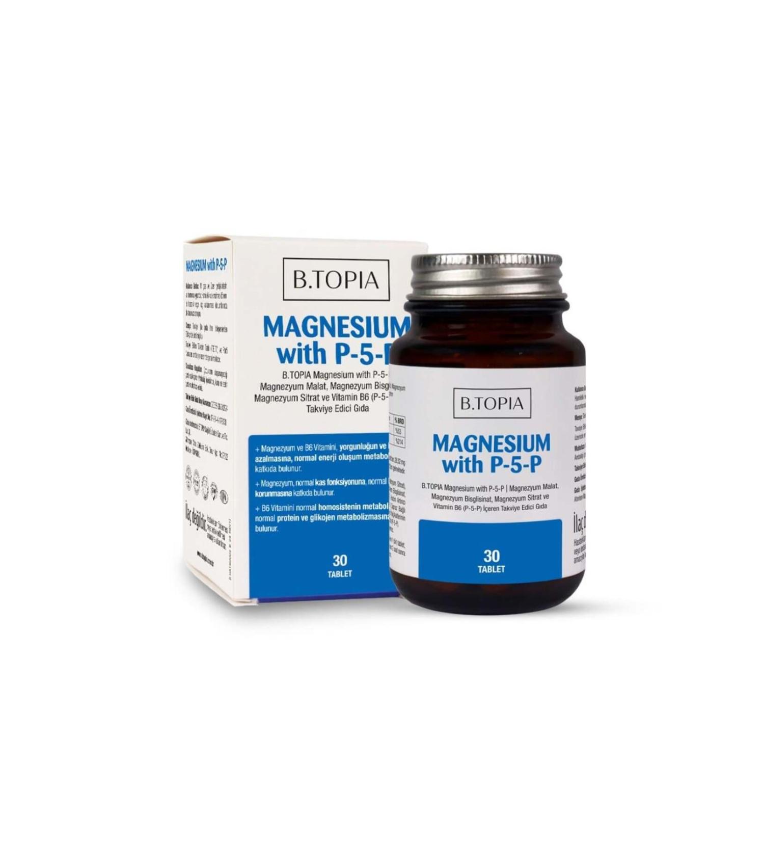 B.TOPIA Magnesium with P-5-P 30 Tablets - Buy Online on GoSupps.com