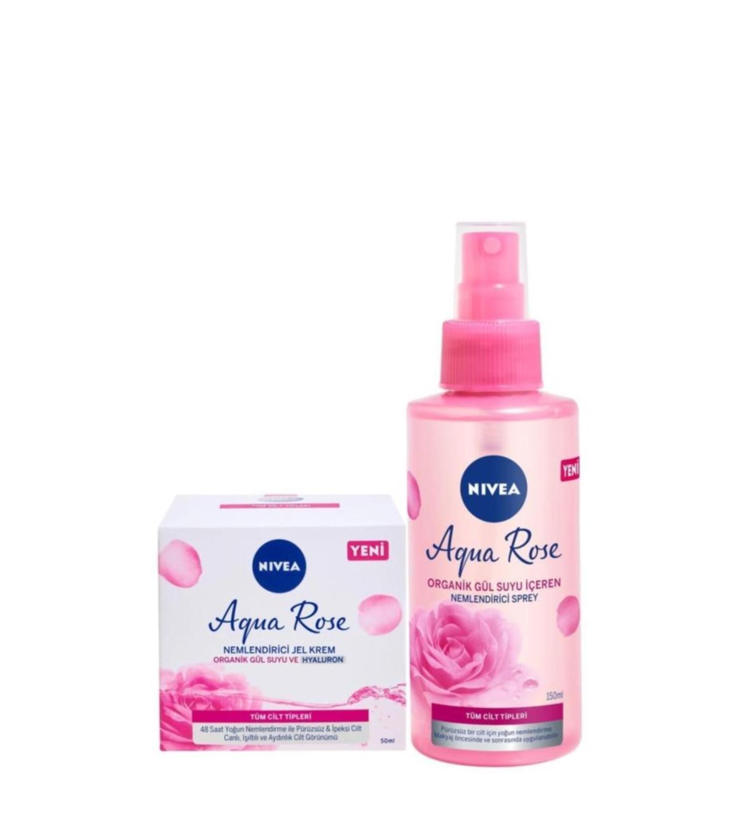 NIVEA Aqua Rose Gel Cream 50 ml Aqua Rose Spray 150 ml eleg.1908