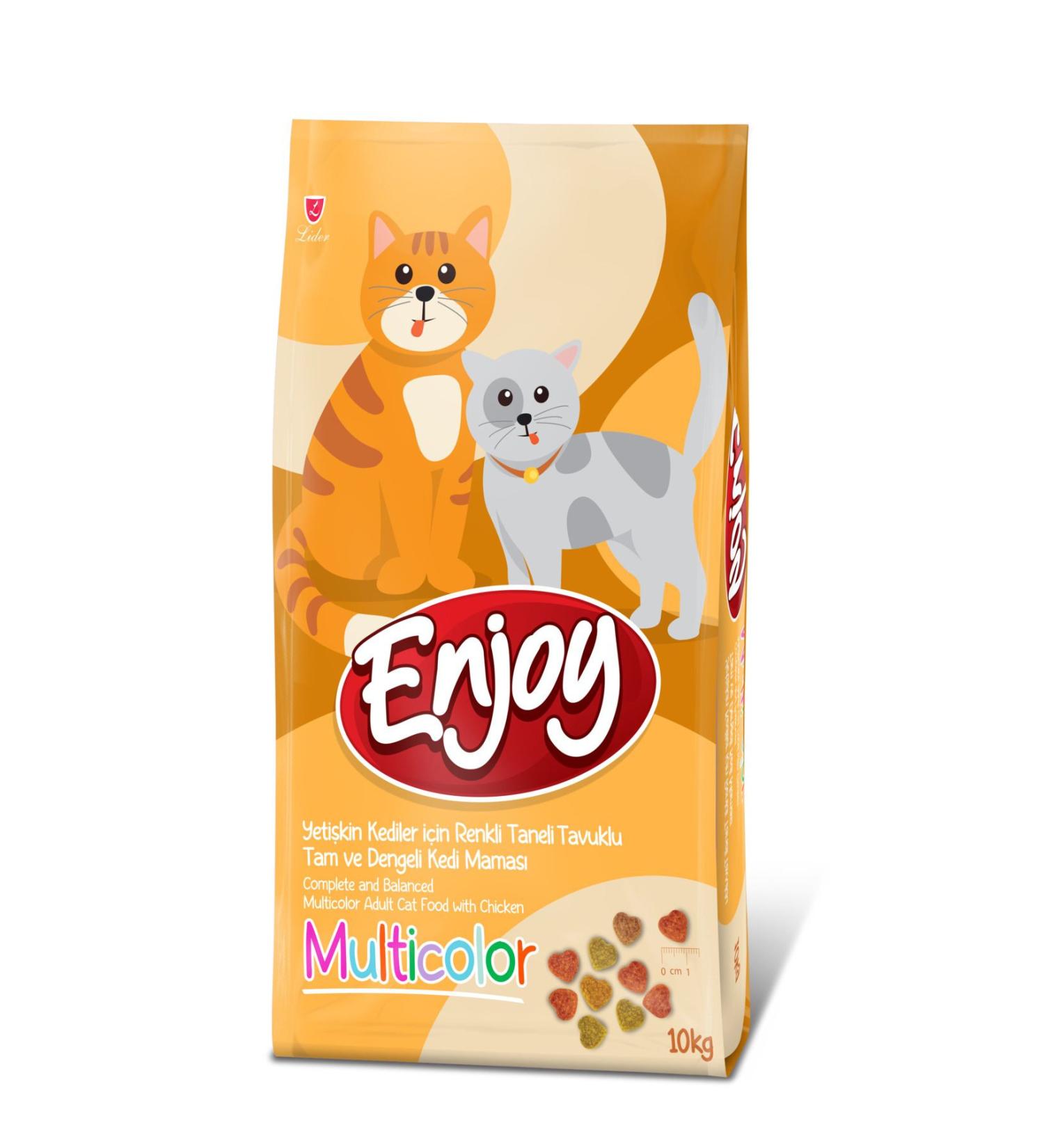 Premium Enjoy Multi Color Adult Cat Food 10 Kg Multi Color