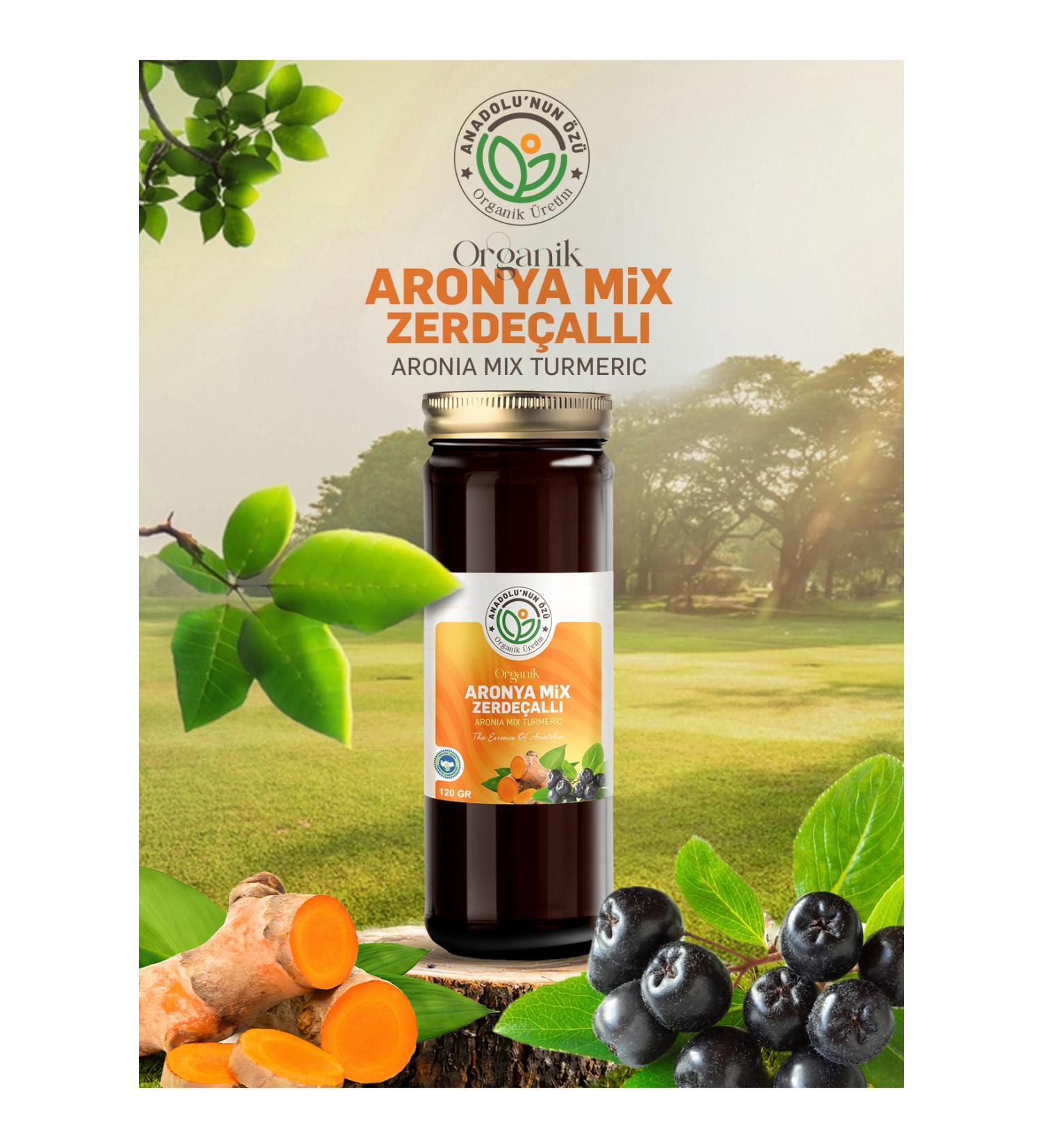 The essence of Anatolia organic production Organic Aronia Mix (TURMERIC) 120ml