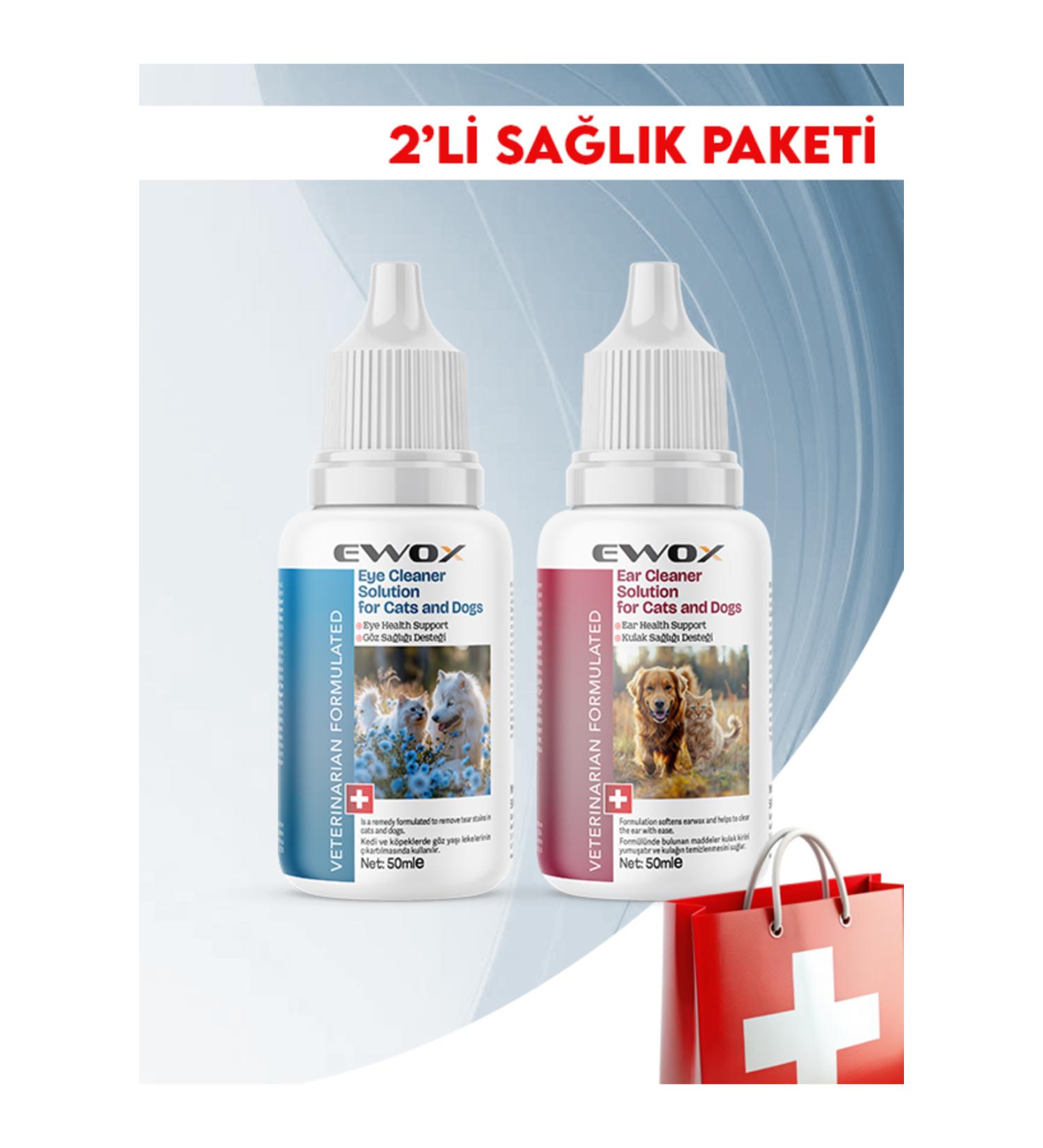 EWOX Cat Health Pack of 2 (Ear & Tear Stain Remover Solution)