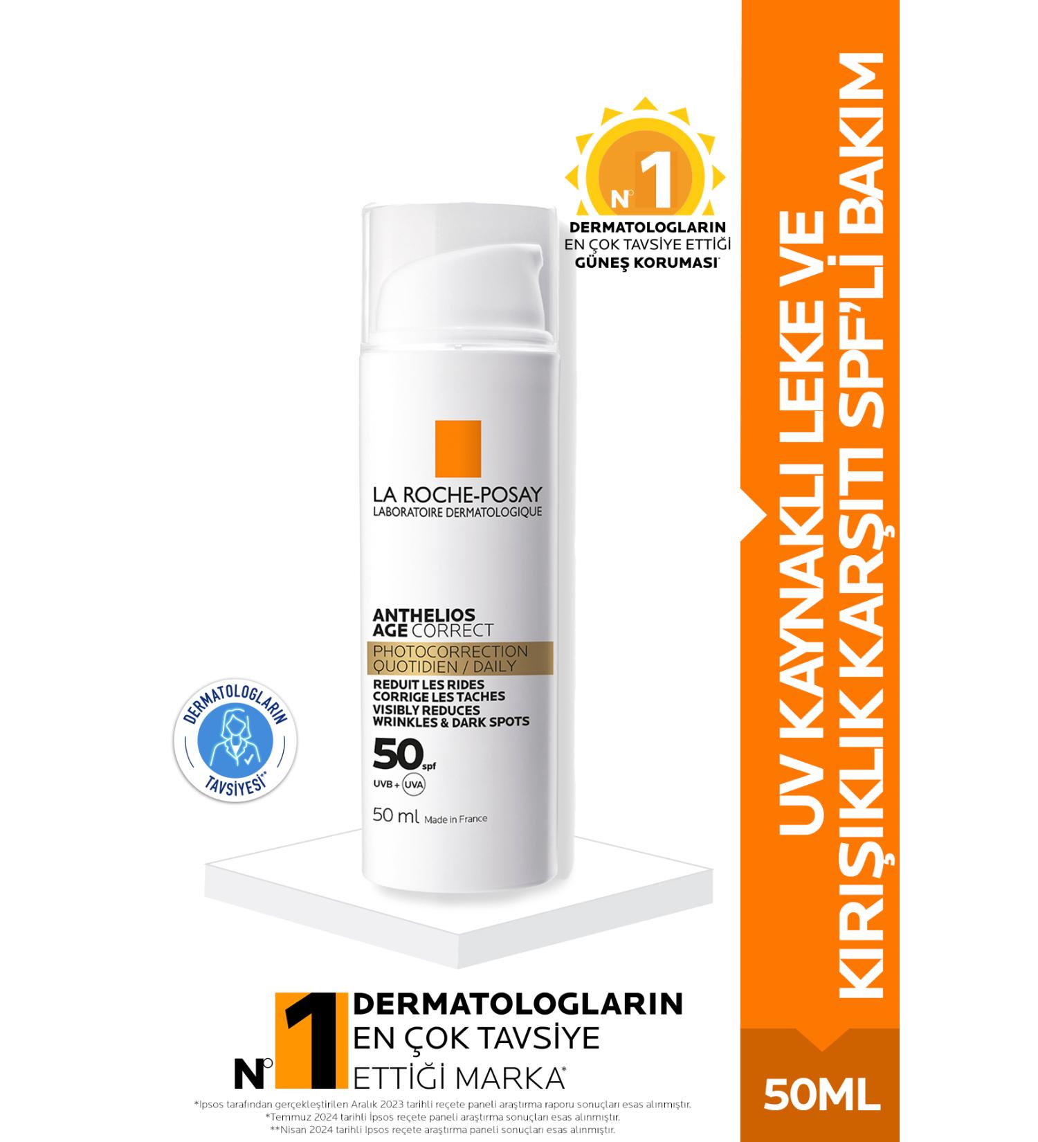 La Roche Posay Anthelios Age Correct SPF50+ Anti-UV Blemishes and Wrinkles-50ml - Buy Online on GoSupps.com