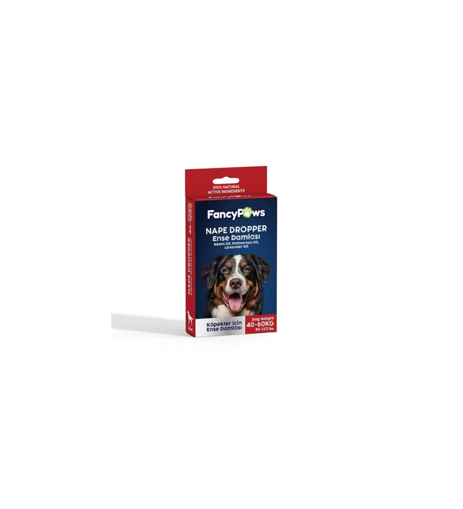 Fancy Paws Dog Neck Lice Flea Tick Skin Care Herbal Drops for dogs weighing 40-60 kg (3 x6ml)