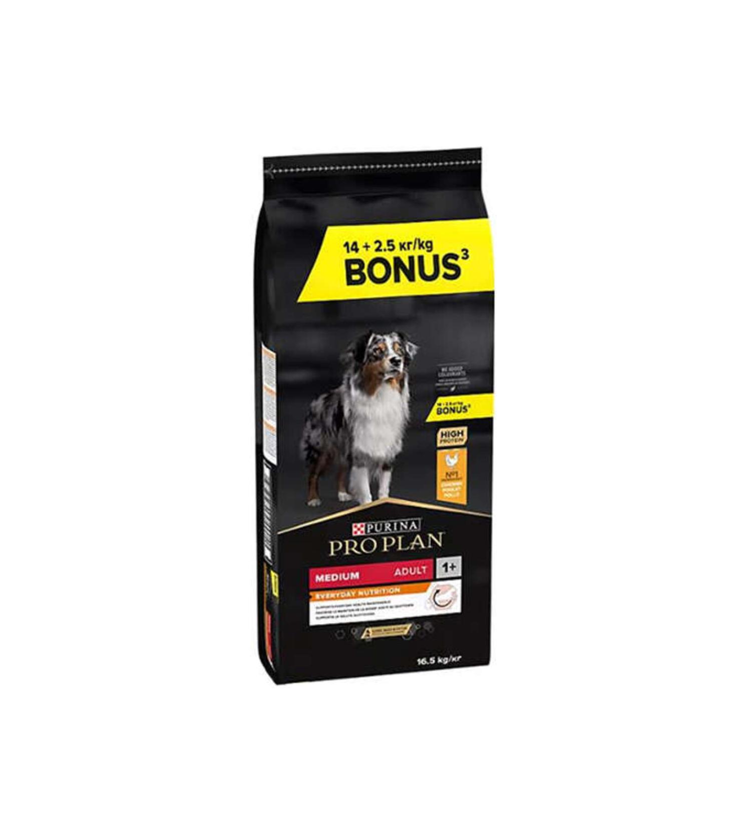 Pro Plan Medium Adult Chicken Adult Dog Food 14+2.5 Kg