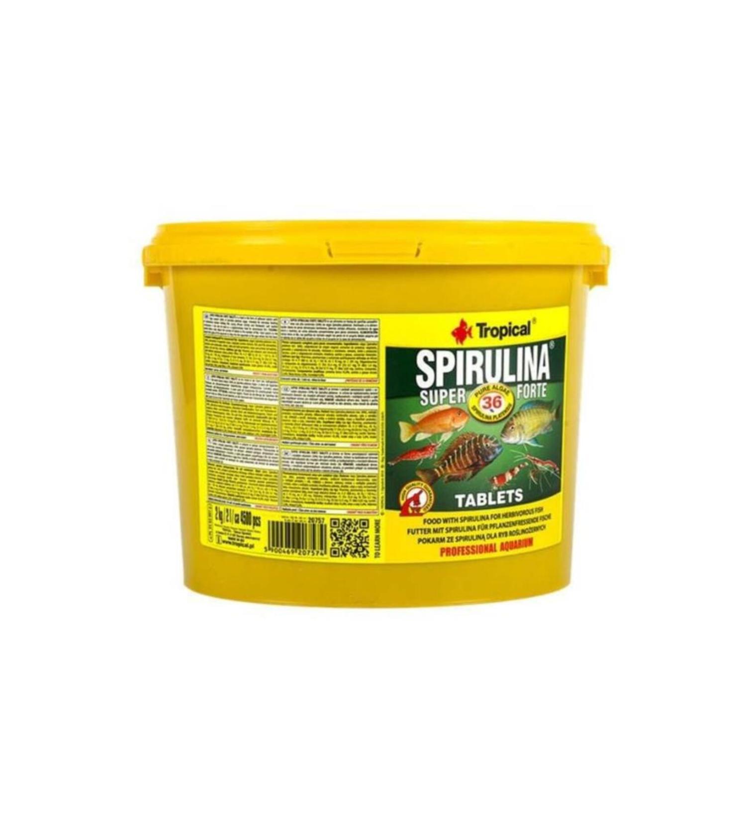 Tropical Spirulina Super Forte Tablet Intensive Spirulina Content Tablet Fish Food 2 Kg 4500 Tablets