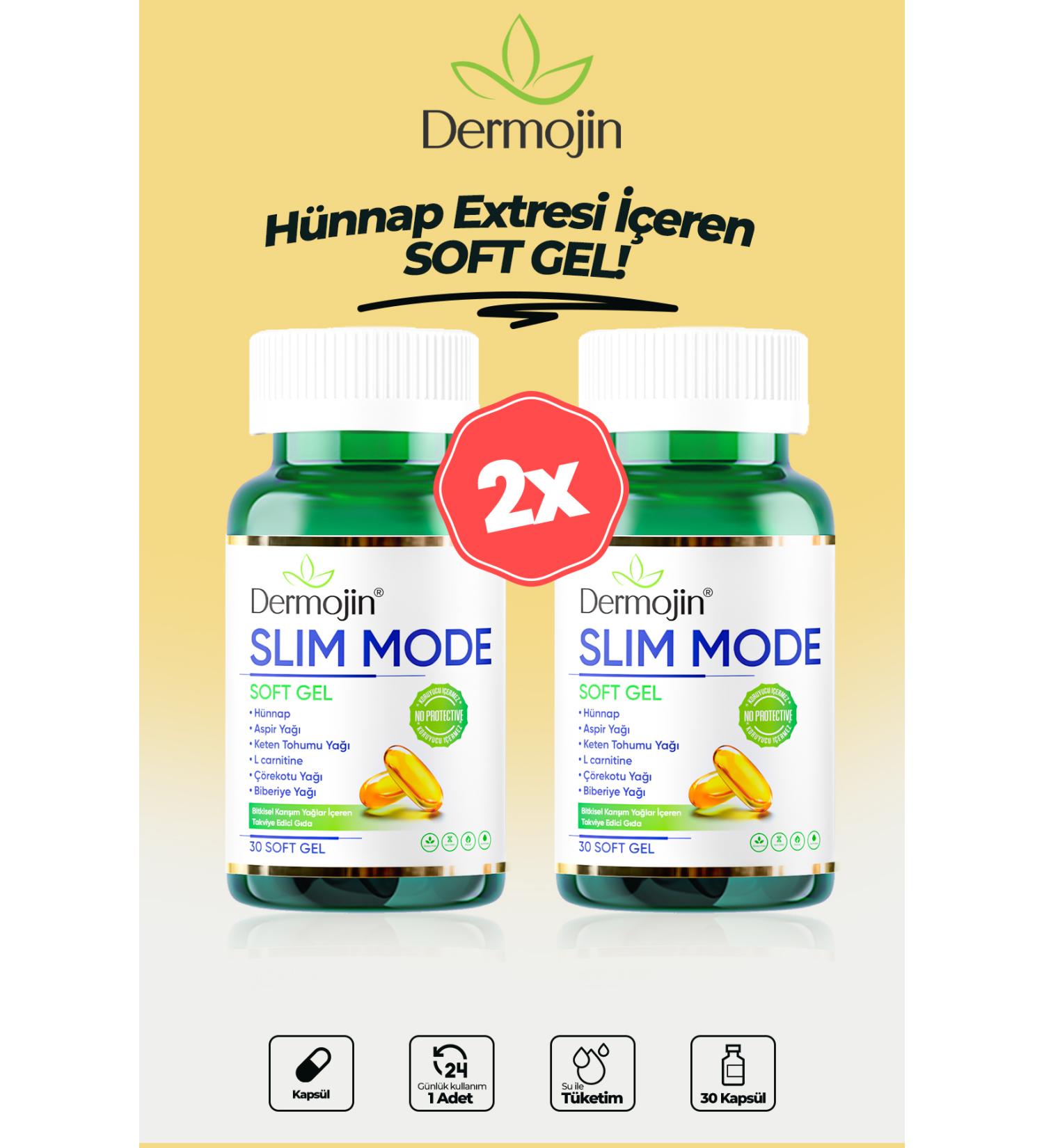 Dermojin 2 Pieces Slim Mode Herbal Mixed Oils Containing Supplementary Soft Gel Capsules - Buy Online on GoSupps.com