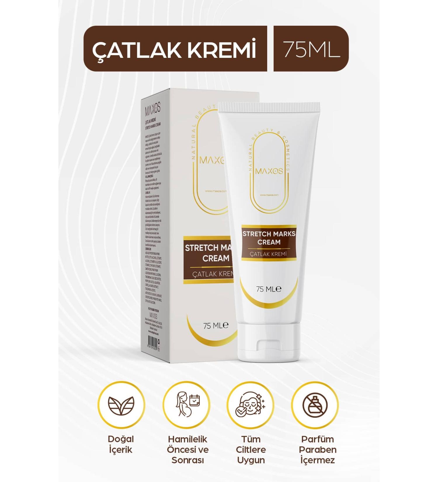 Maxos Stretch Mark Cream 75ml Suitable for All Skin Types Pregnant and Postpartum - Buy Online on GoSupps.com