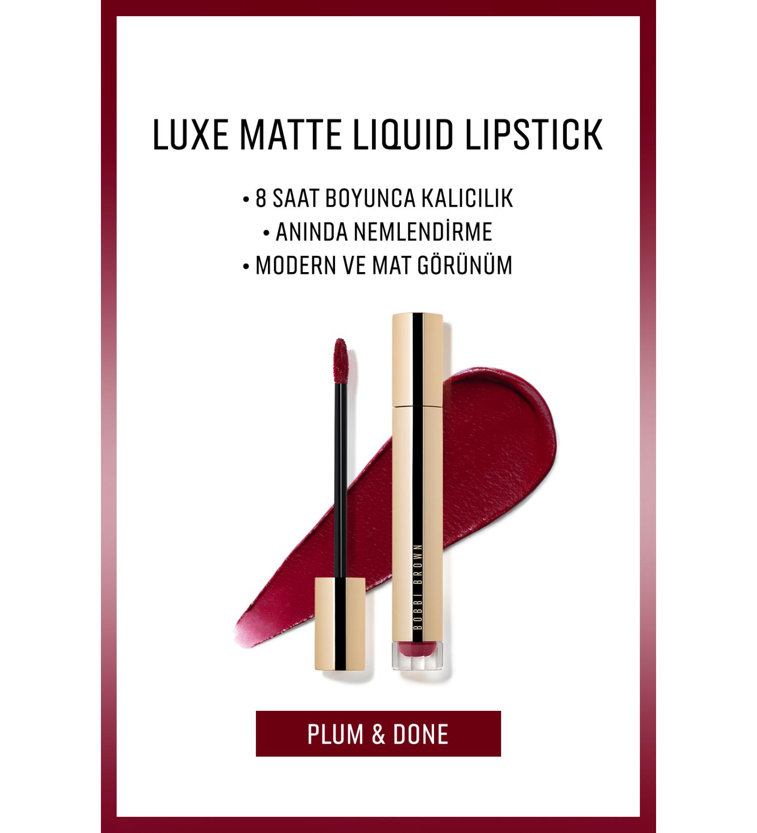 Bobbi Brown Luxe Matte Liquid Lipstick - 8 Hour Long-Lasting Liquid Matte Lipstick - Plum & Done - 6ml - Buy Online on GoSupps.com