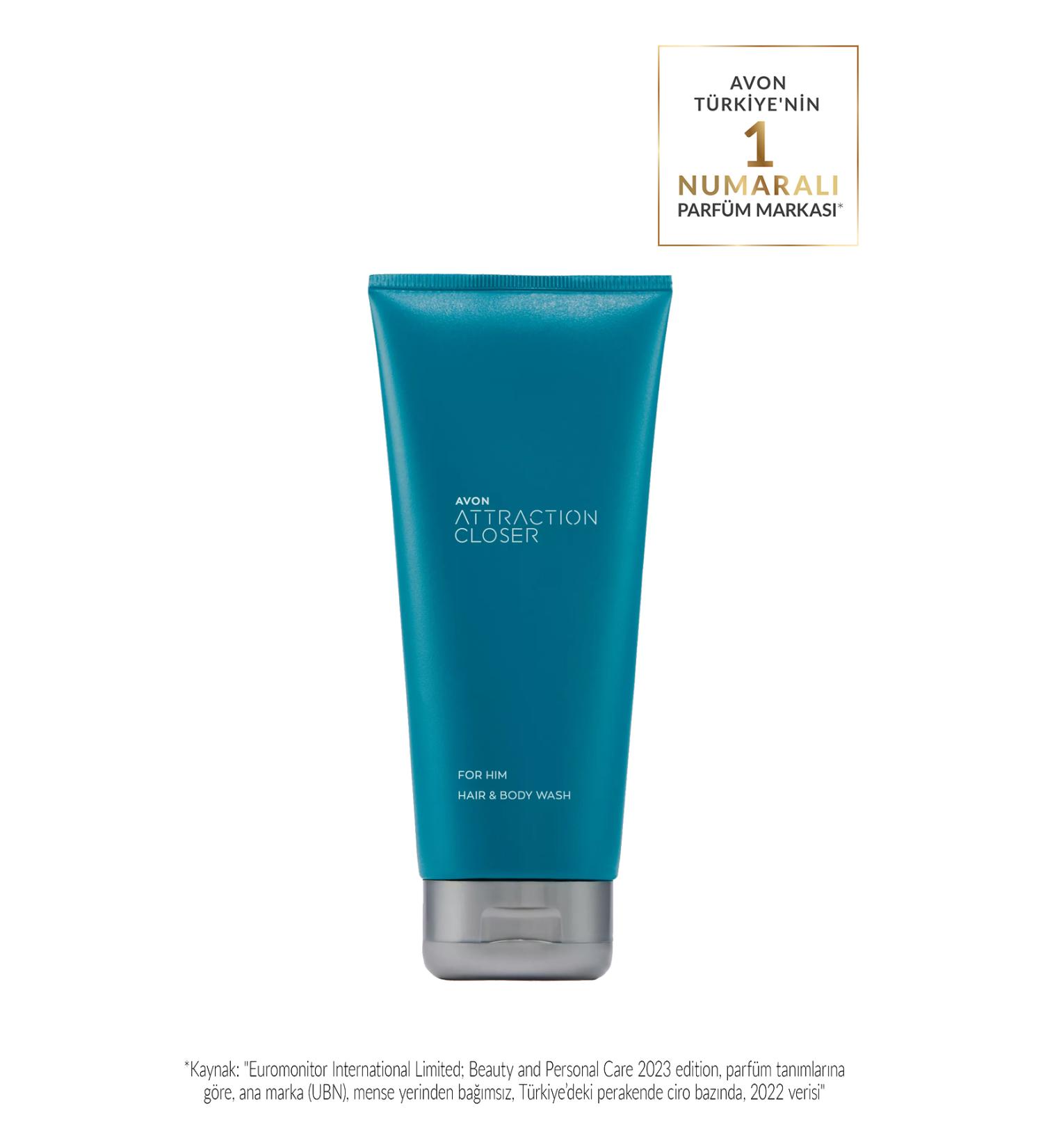 Avon Attraction Closer Men's Hair and Body Shampoo 200 Ml.